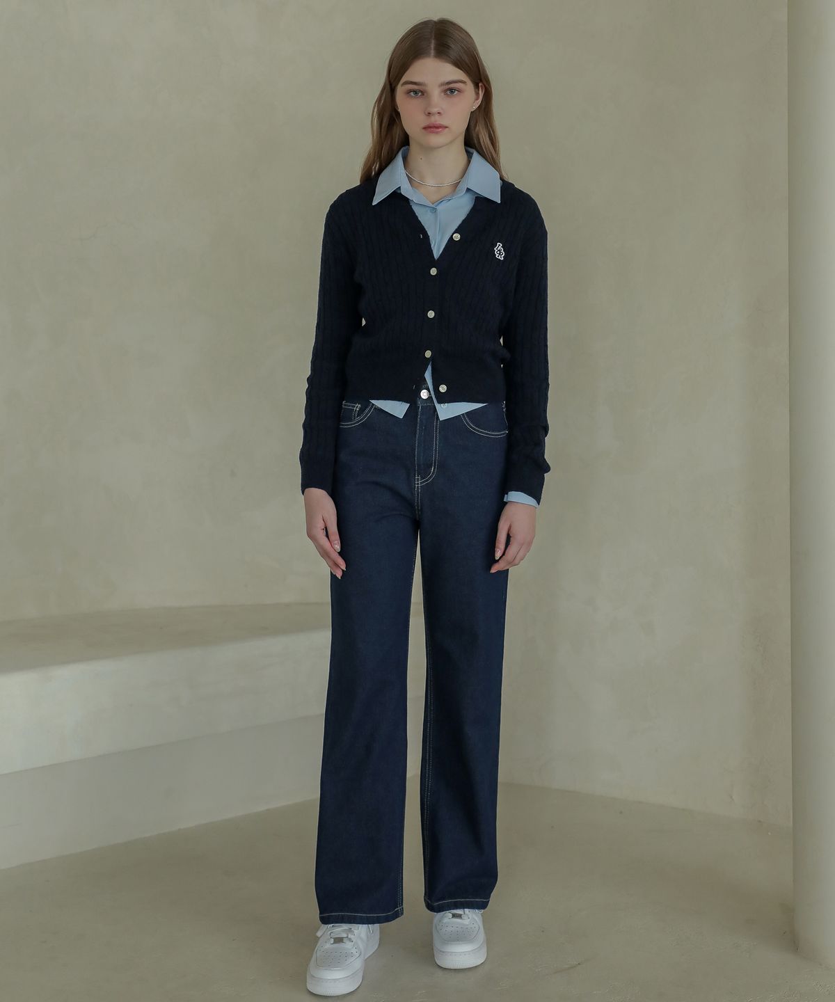 로시로우(LOSSYROW) Lossy  semi-wide denim pants_normalblue