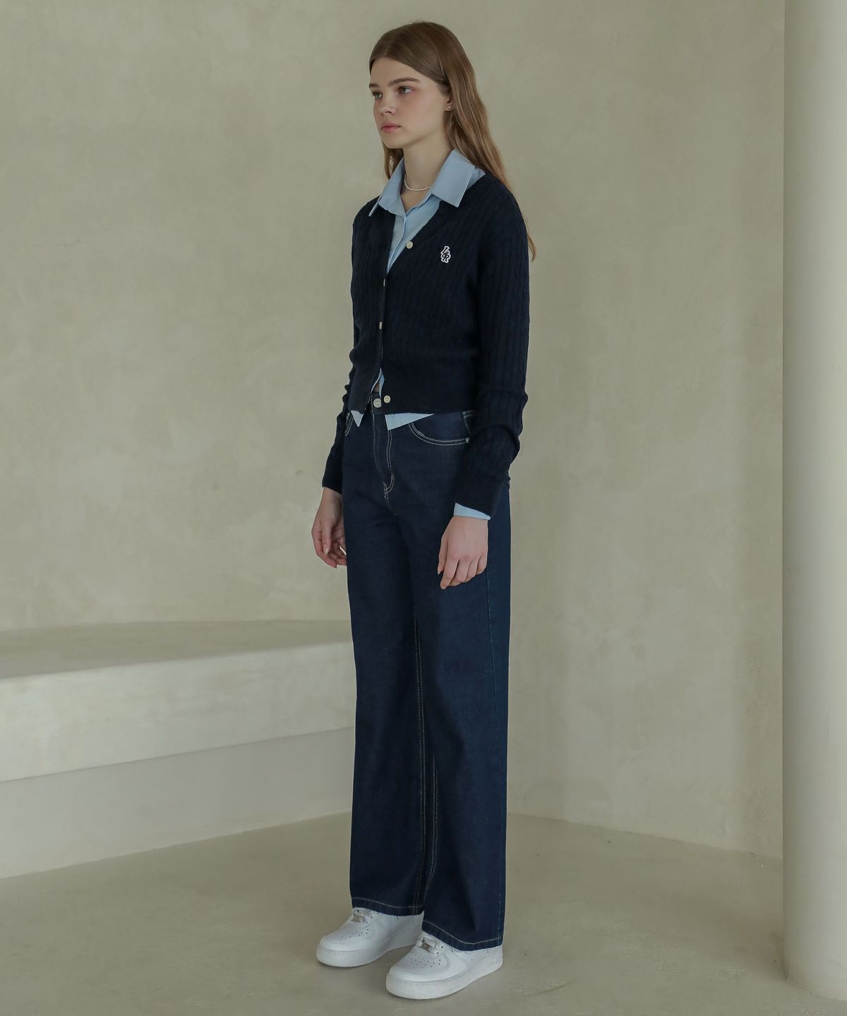 로시로우(LOSSYROW) Lossy  semi-wide denim pants_normalblue