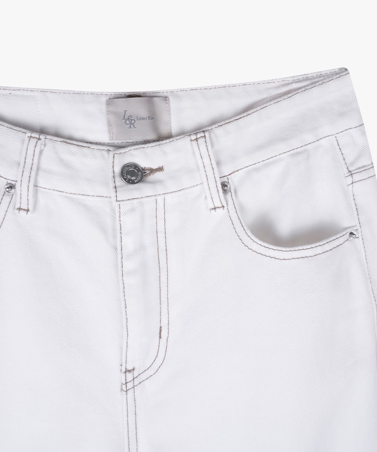 로시로우(LOSSYROW) Lossy  semi-wide denim pants_white