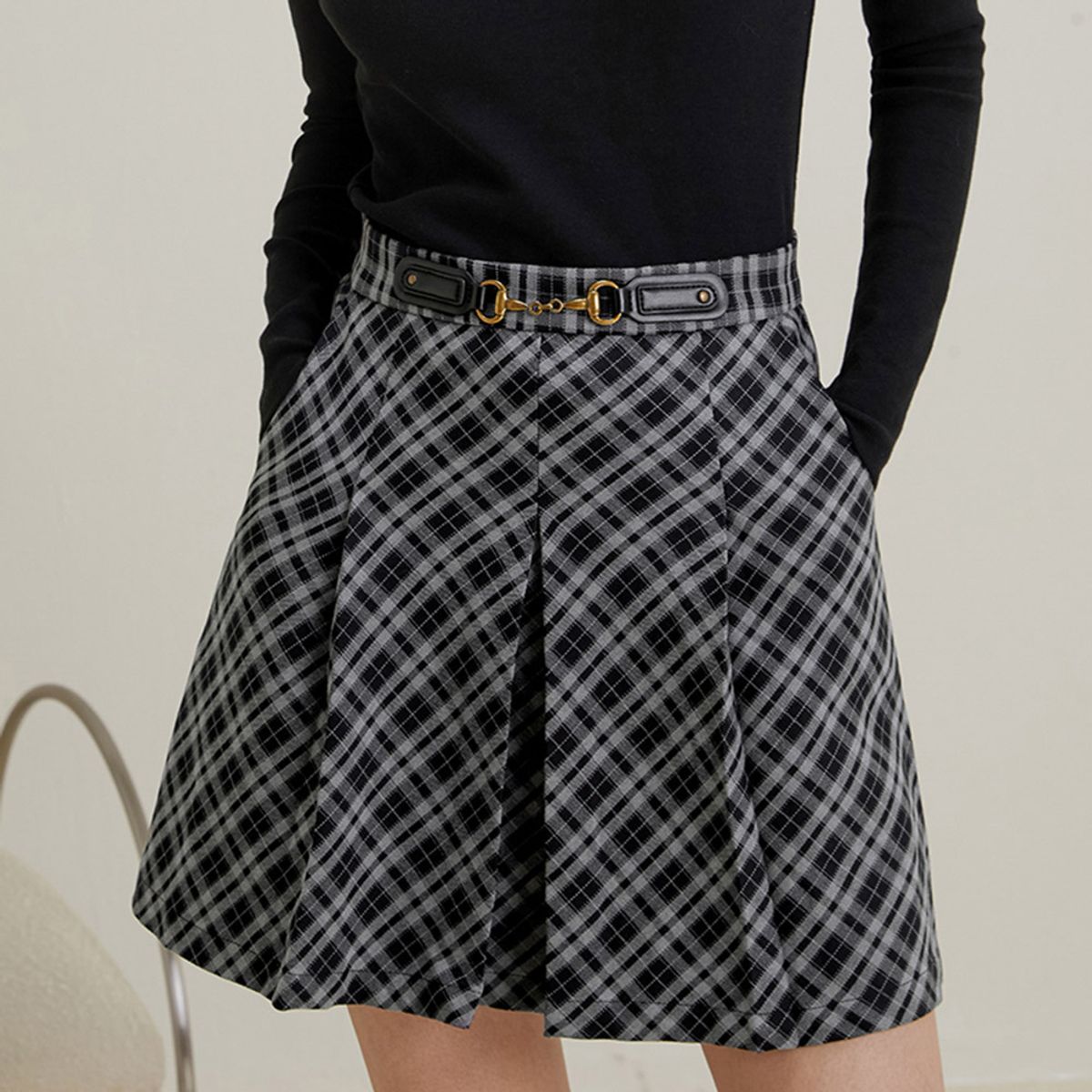랭썬(LANGSON) LS_Vintage A-line pleated skirt
