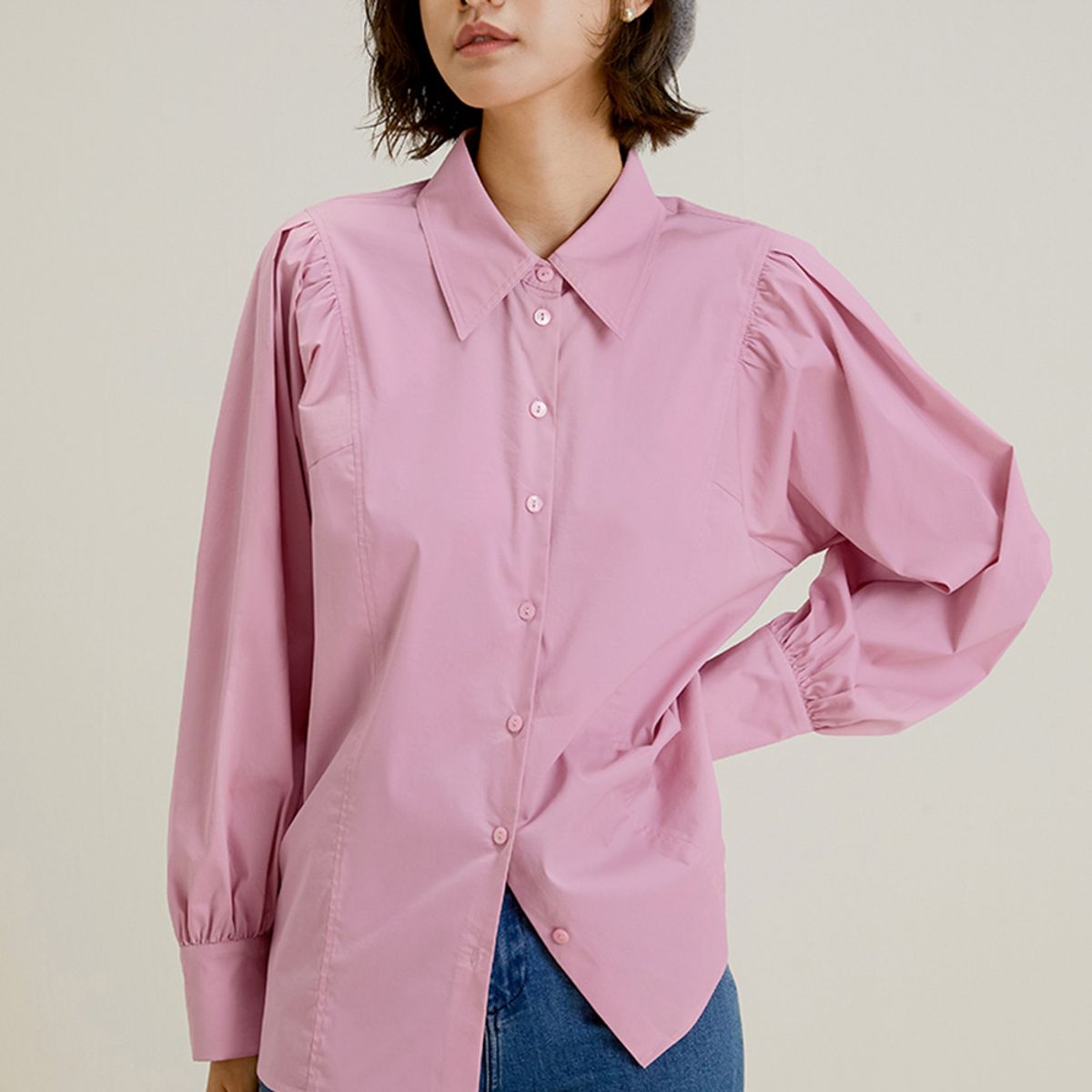랭썬(LANGSON) LS_Puff long sleeved shirt_PINK