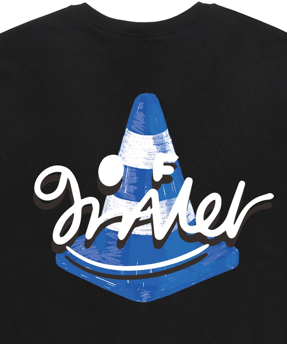 그레이버(GRAVER) [UNISEX]GRAVER SIGN 스마일 백로고 맨투맨_블랙/블루 로고