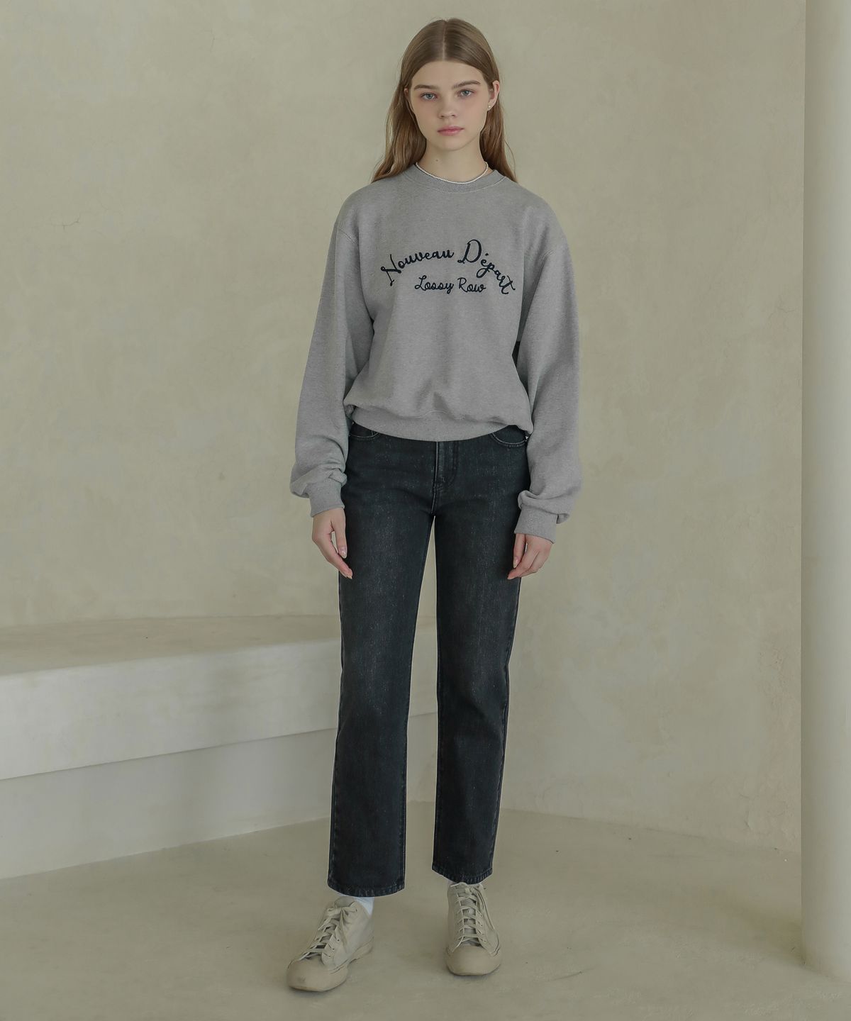로시로우(LOSSYROW) Lossy  boy-fit denim pants_gray