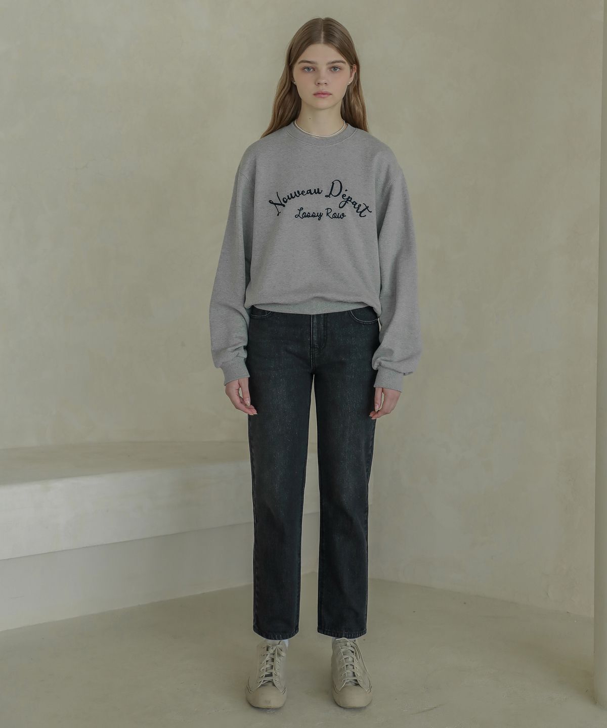 로시로우(LOSSYROW) Lossy  boy-fit denim pants_gray