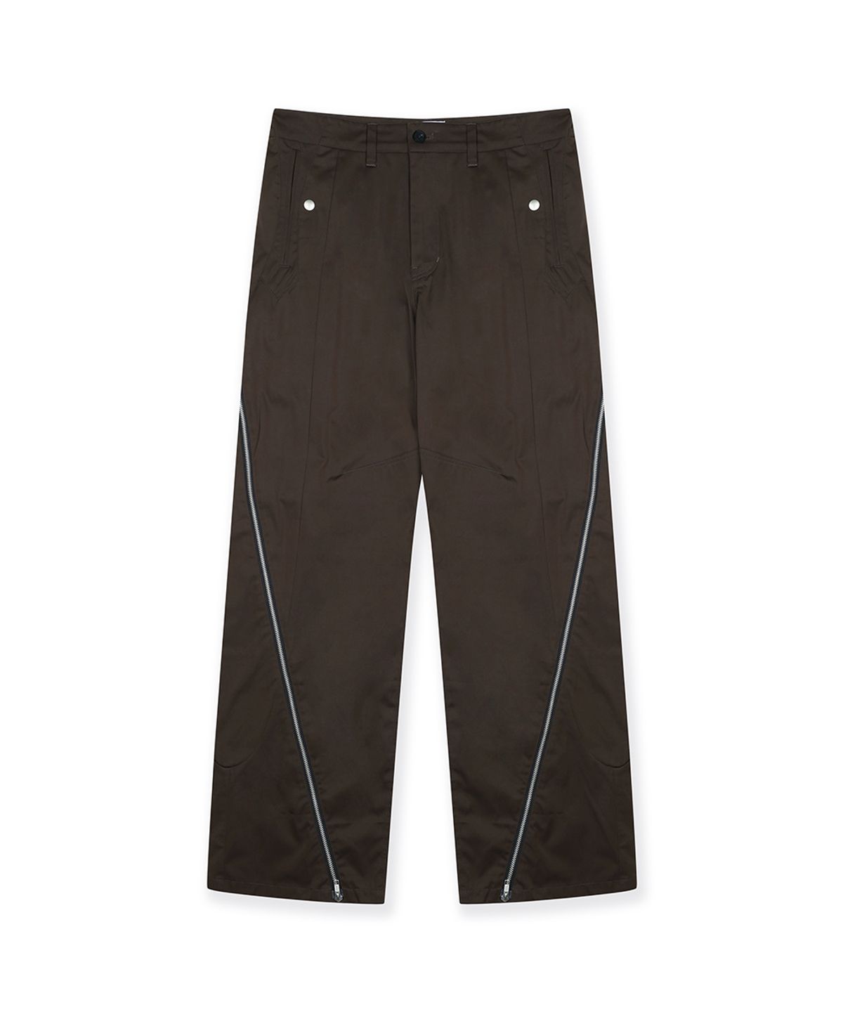 그레일즈(GRAILZ) TWIST ZIP TROUSER [BROWN]