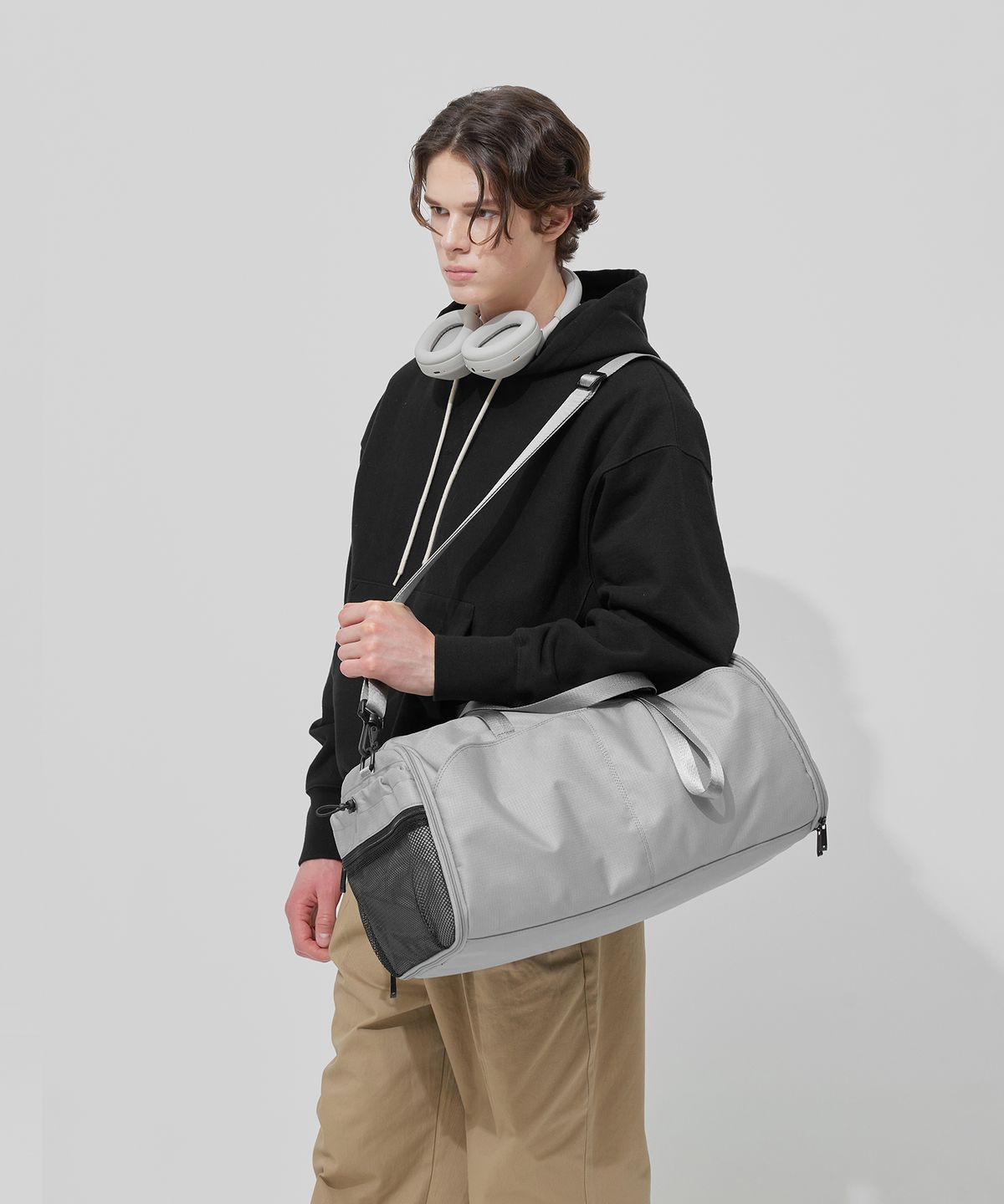 퀄팩(QUALPACK) 스트레치 트래블백 440 그레이 (2 Size)