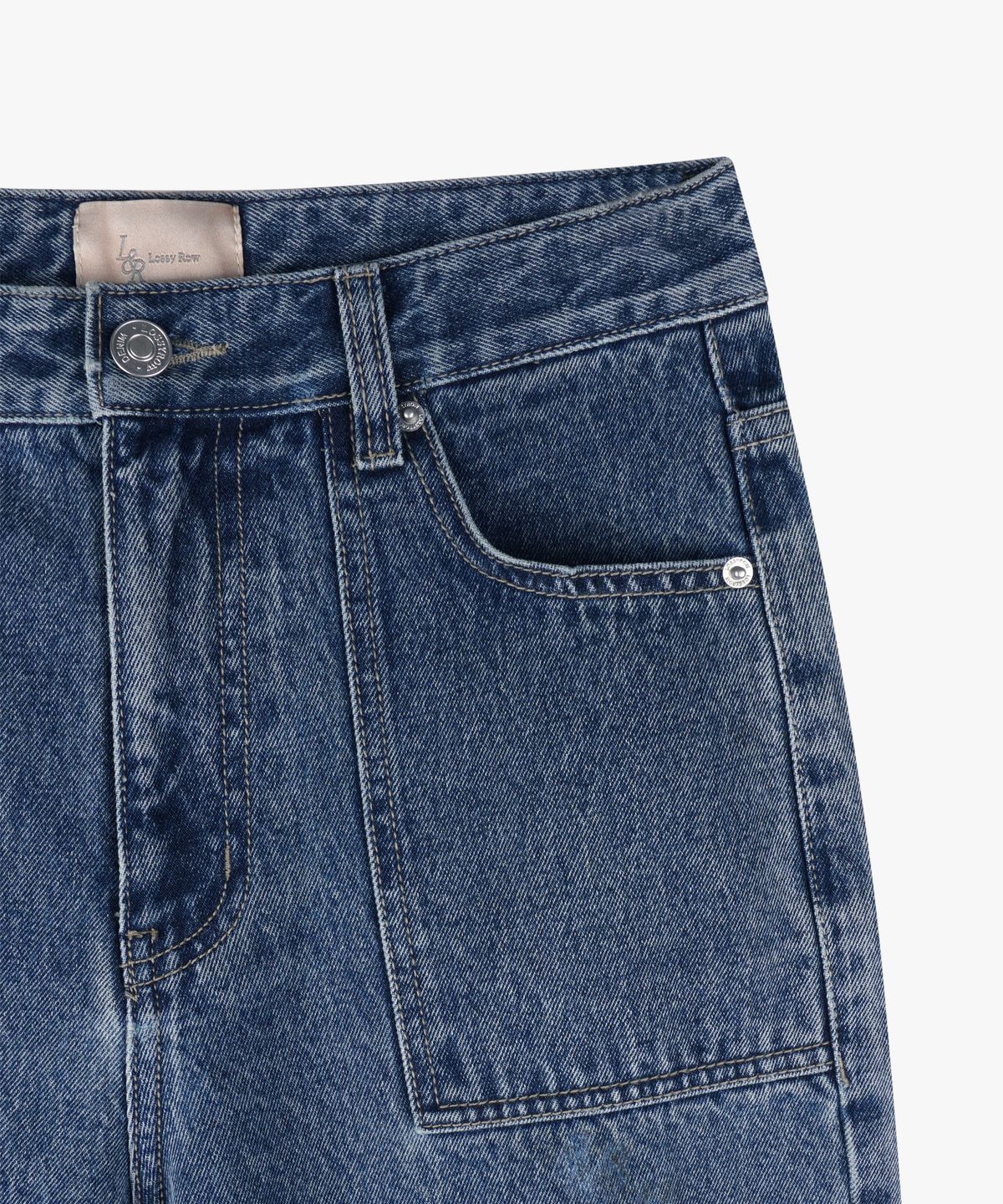 로시로우(LOSSYROW) Lossy  Square Pocket High Denim Pants_blue