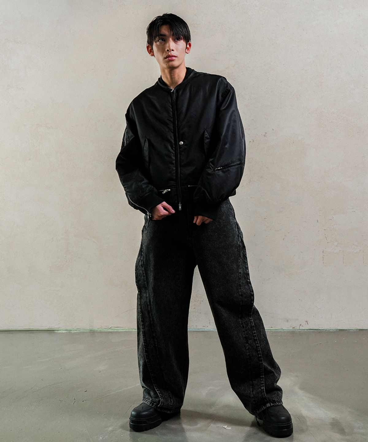 그레일즈(GRAILZ) MULTI ZIPPER MA-1 JACKET [TEAL]