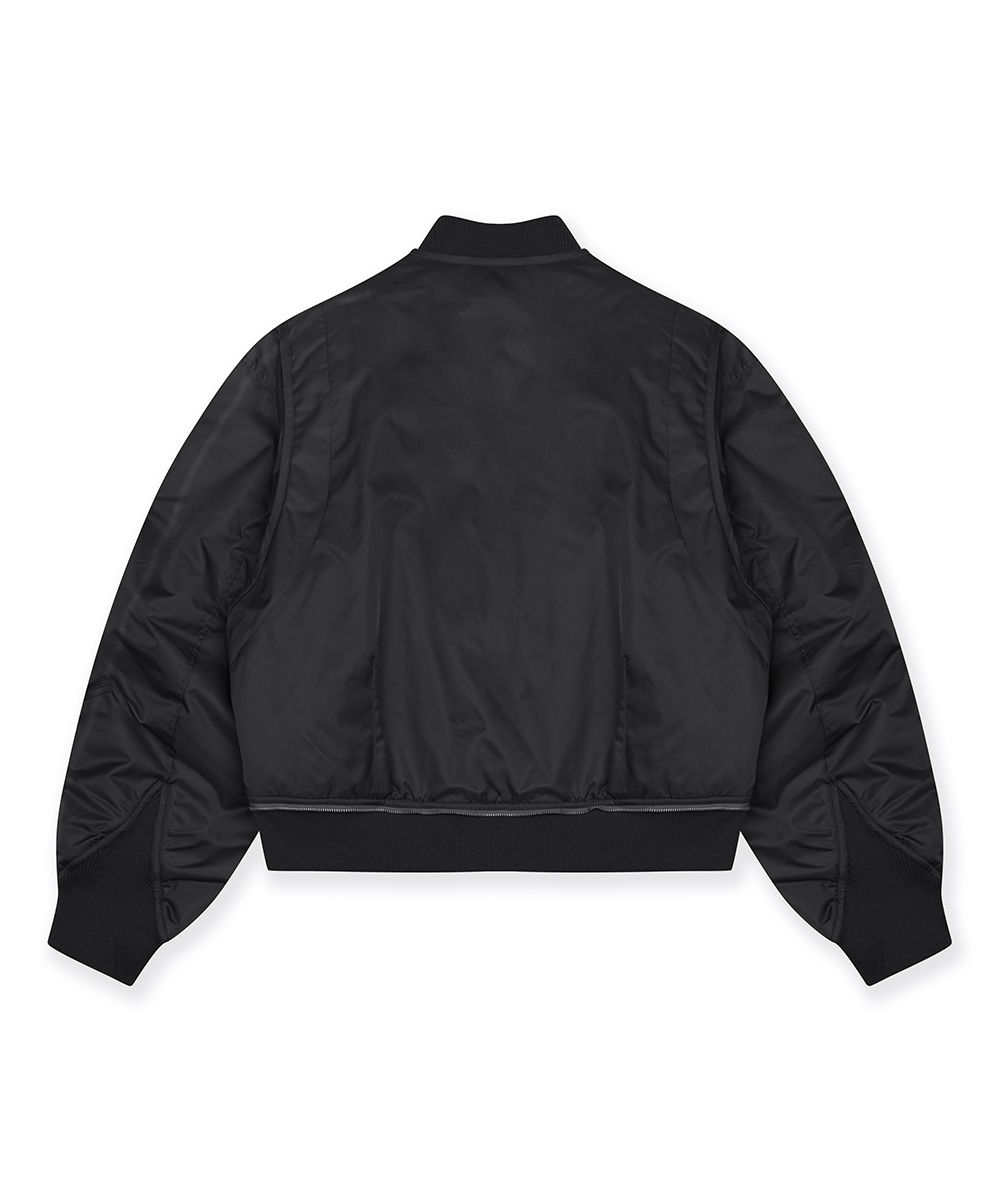 MUSINSA | GRAILZ MULTI ZIPPER MA-1 JACKET [BLACK]
