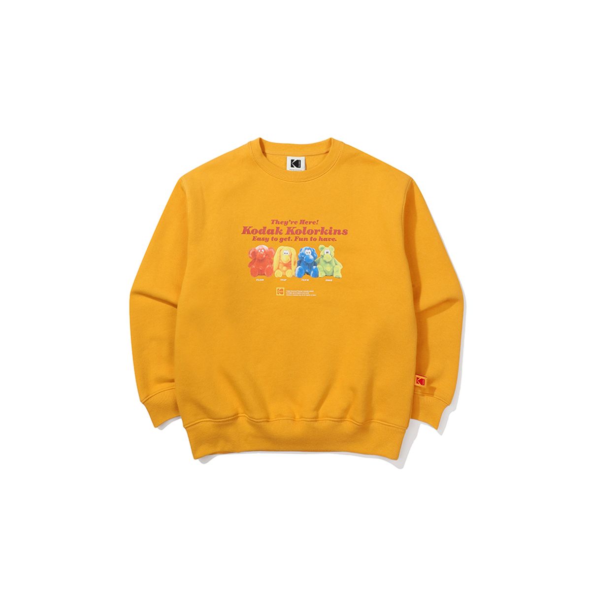 코닥 키즈(KODAK KIDS) 컬러킨즈 기모 맨투맨 키즈 YELLOW