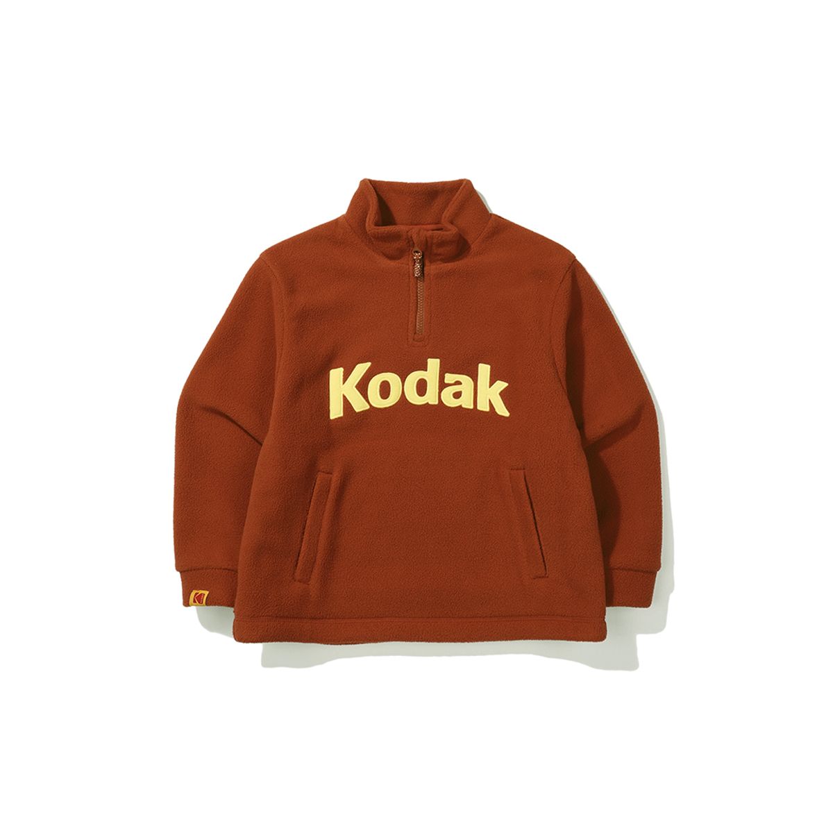 코닥 키즈(KODAK KIDS) 컬러로고 마이크로플리스 반집업 맨투맨 키즈 ORANGE