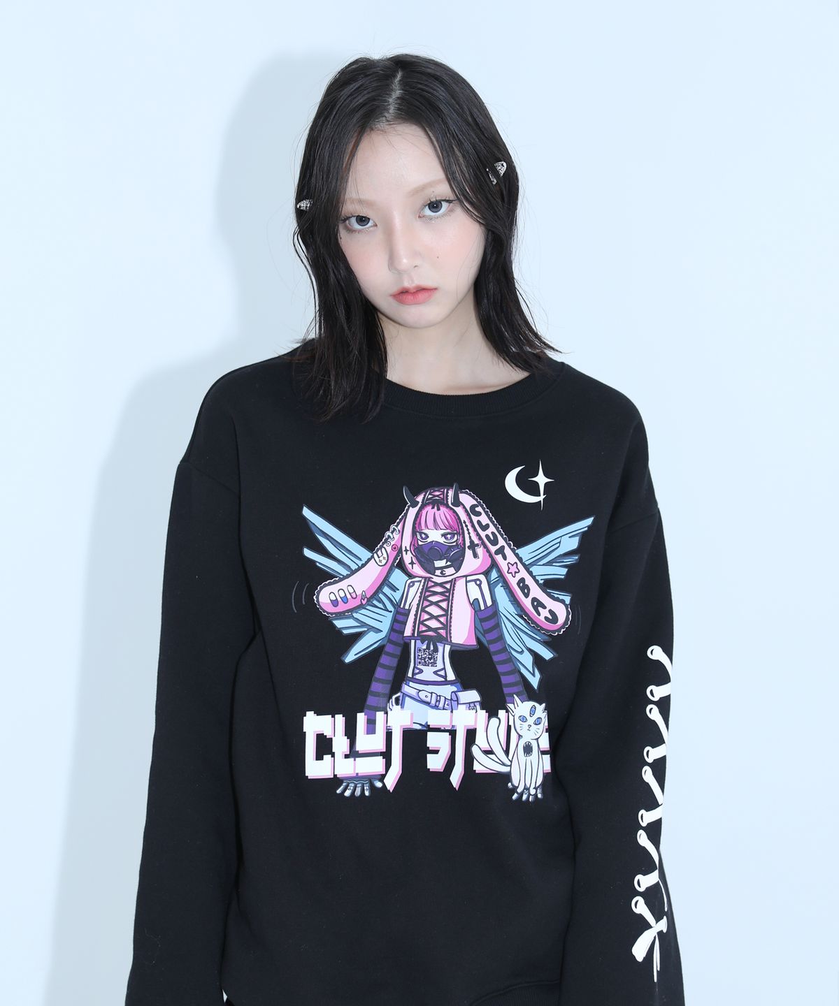 클럿 스튜디오(CLUT STUDIO) 0 6 안드로이드 스웨트 셔츠 - 블랙
