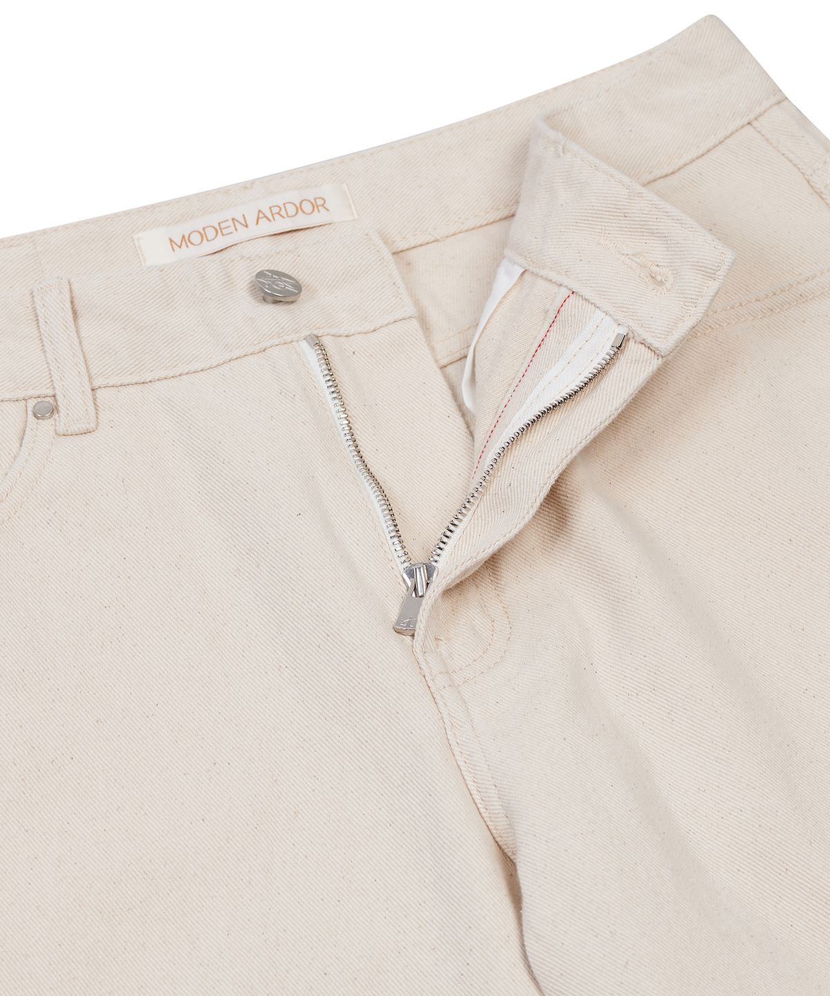 모덴아르더(MODEN ARDOR) 와이드 스트레이트 핏 데님 팬츠 (크림)