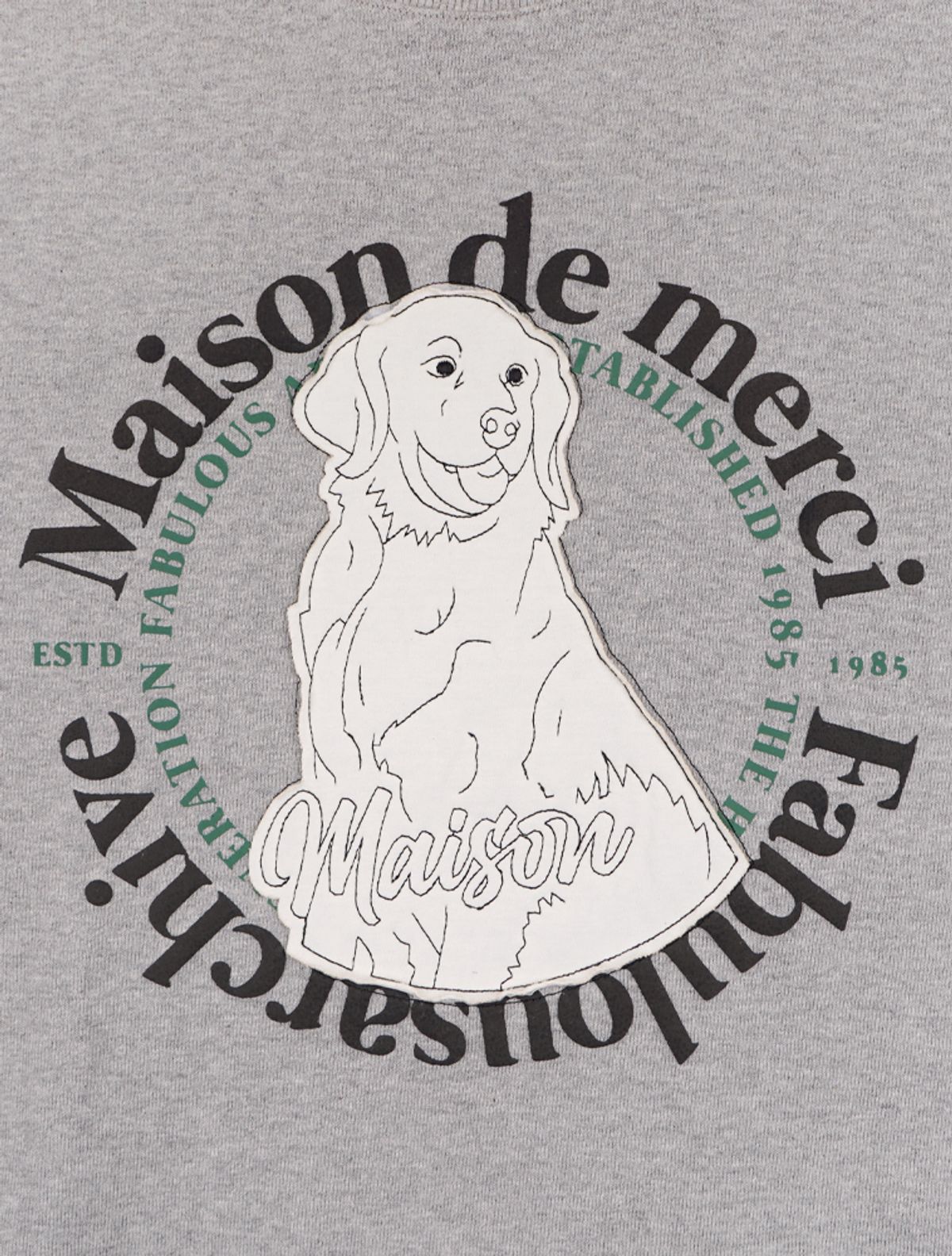 라 메종 스튜디오(LA MAISON STUDIO) UNISEX 메종 리트리버패치 헤비테리 맨투맨 멜란그레이(FCD3TS802M)
