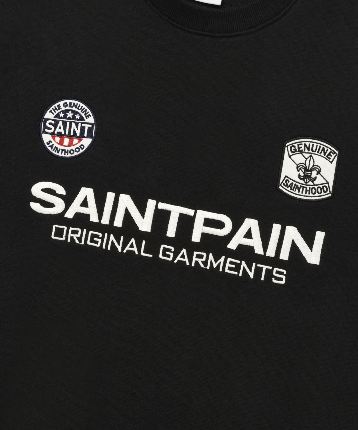 MUSINSA | SAINTPAIN SP Saint Club Varsity Crewneck-Black