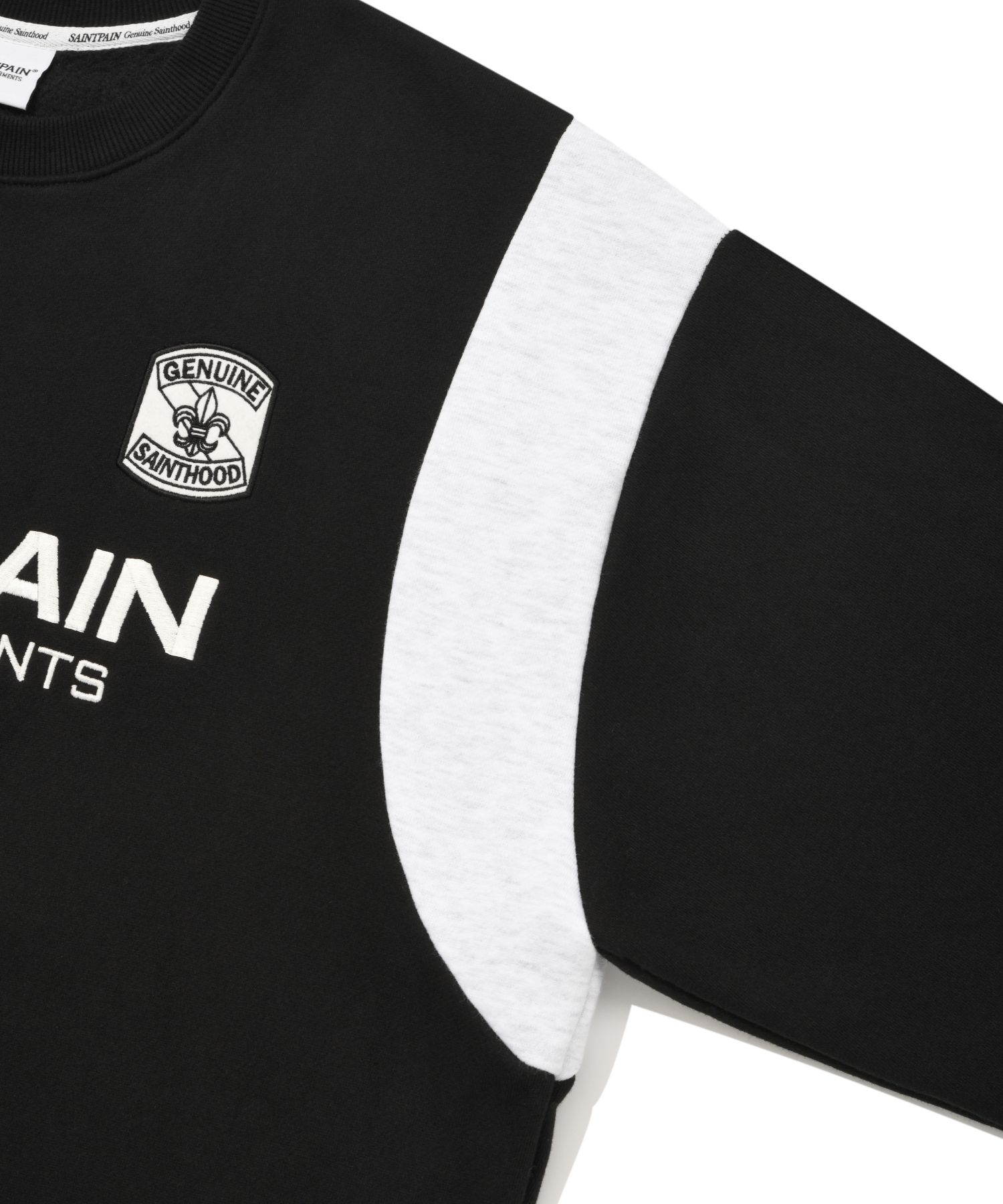 MUSINSA | SAINTPAIN SP Saint Club Varsity Crewneck-Black