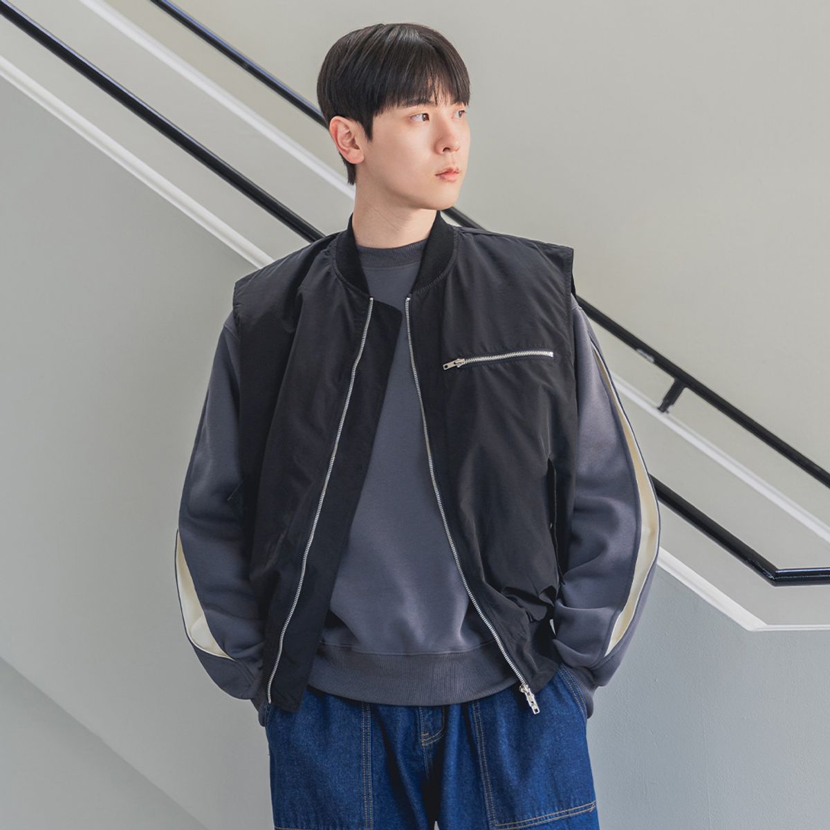 앨빈클로(ALVINCLO) 빈티지 패딩 조끼 AZH647 (2 COLOR)