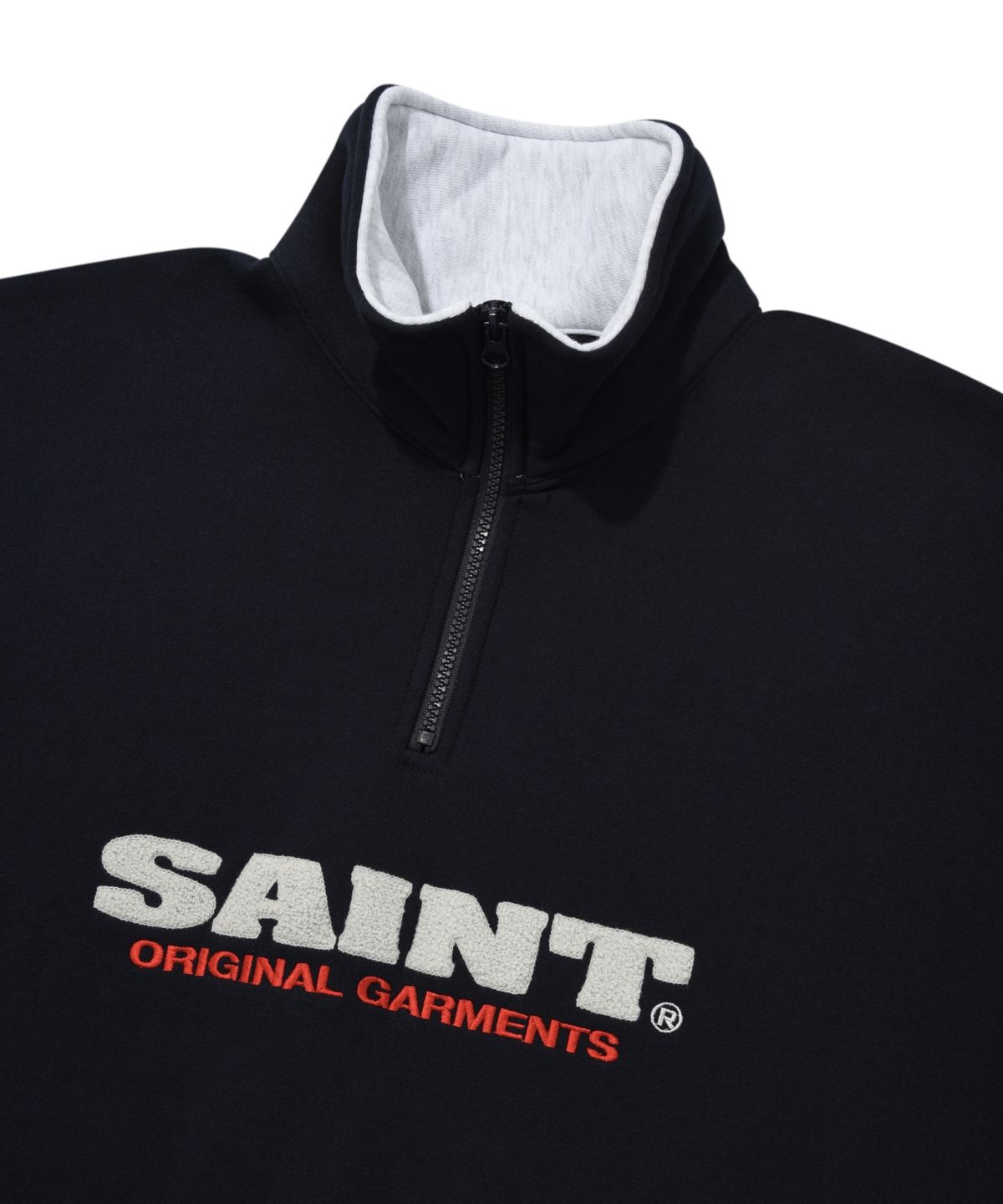 세인트페인(SAINTPAIN) SP 세인트 로고 블록 하프 집-네이비