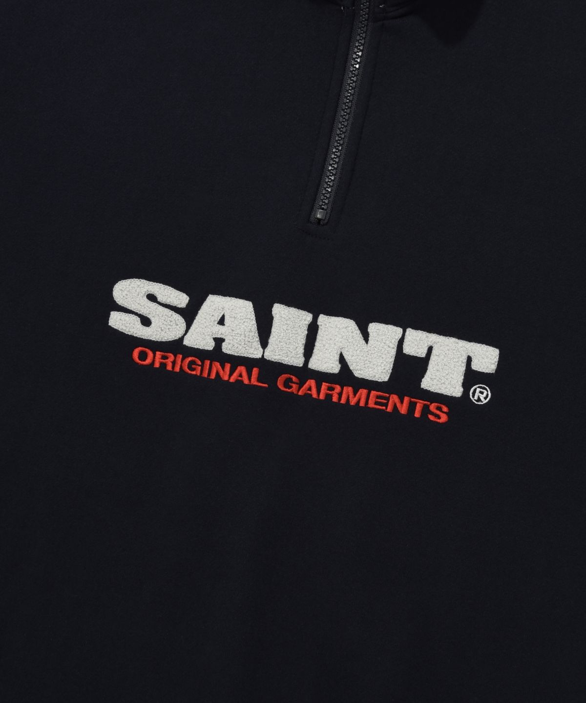 세인트페인(SAINTPAIN) SP 세인트 로고 블록 하프 집-네이비