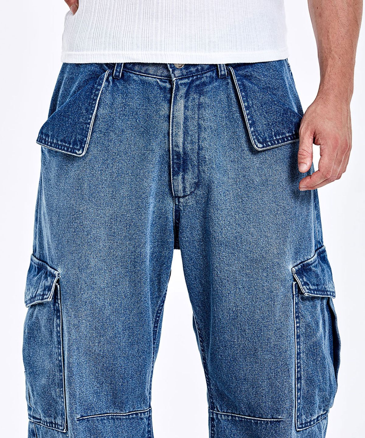 51퍼센트(51PERCENT) Denim cargo pants - Blue