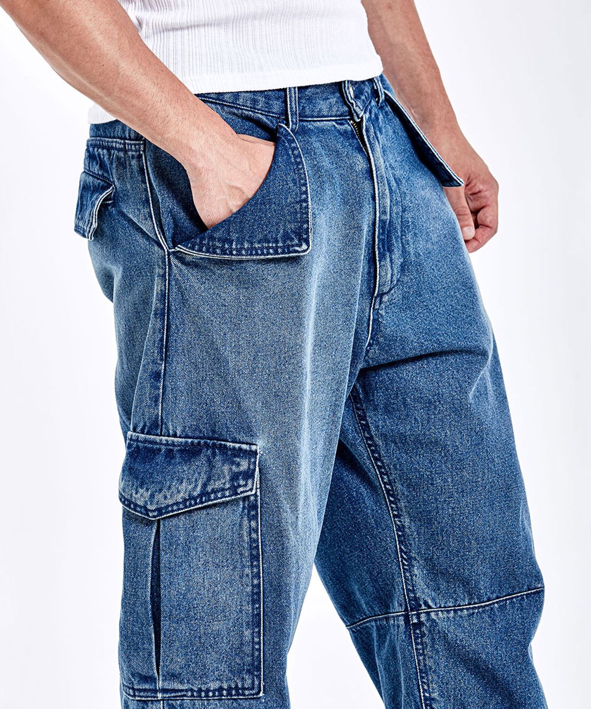 51퍼센트(51PERCENT) Denim cargo pants - Blue