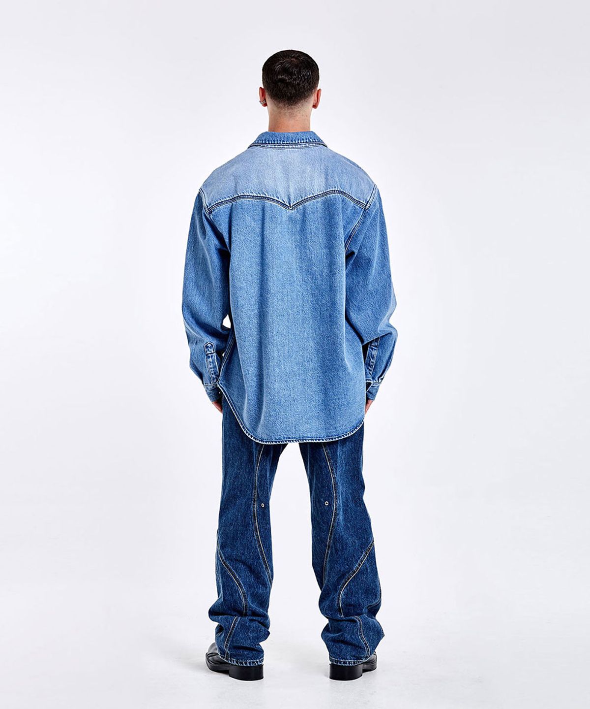 51퍼센트(51PERCENT) Triangle Denim shirt - Blue