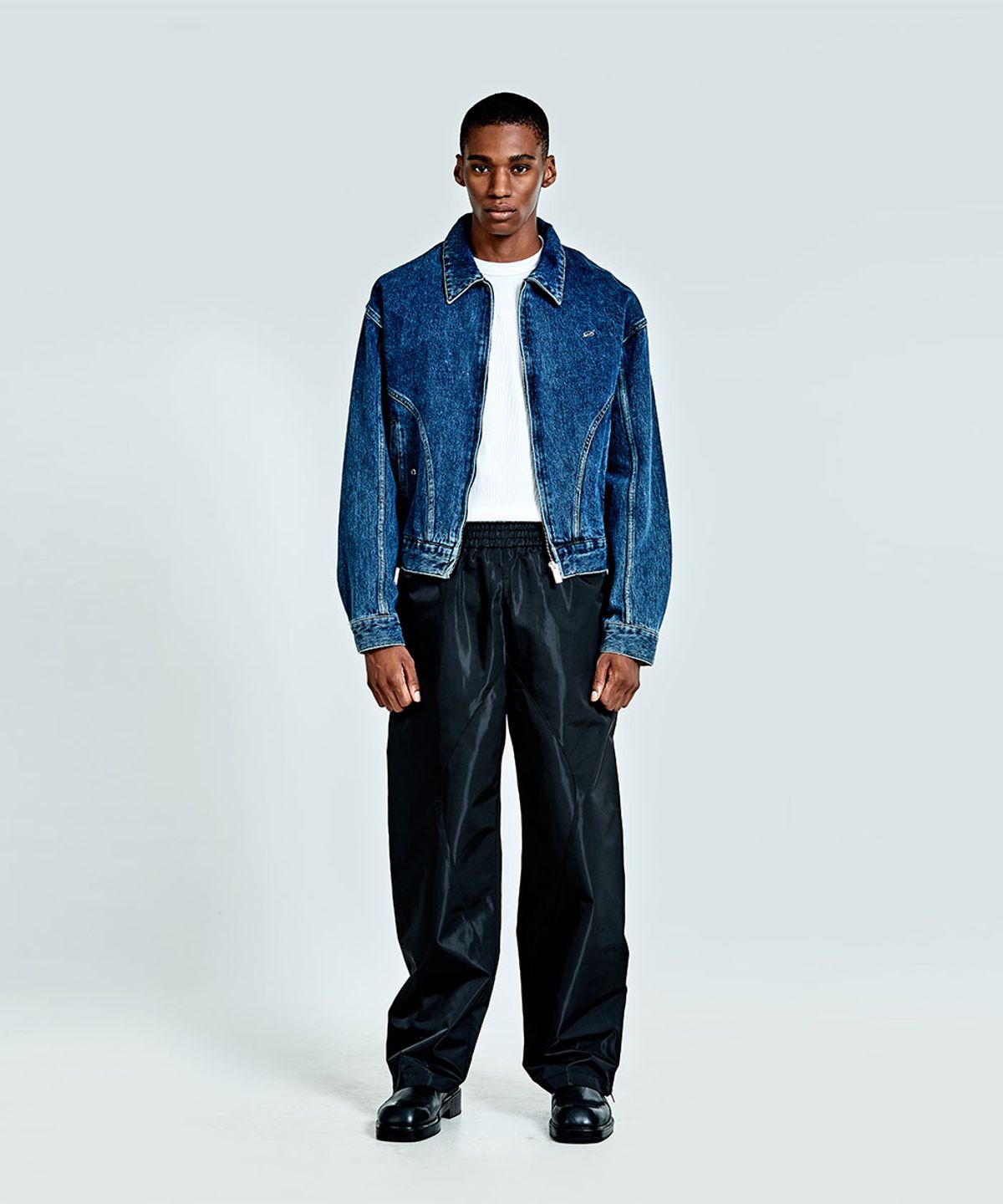 51퍼센트(51PERCENT) Bulky zipper denim Jacket - Deep blue