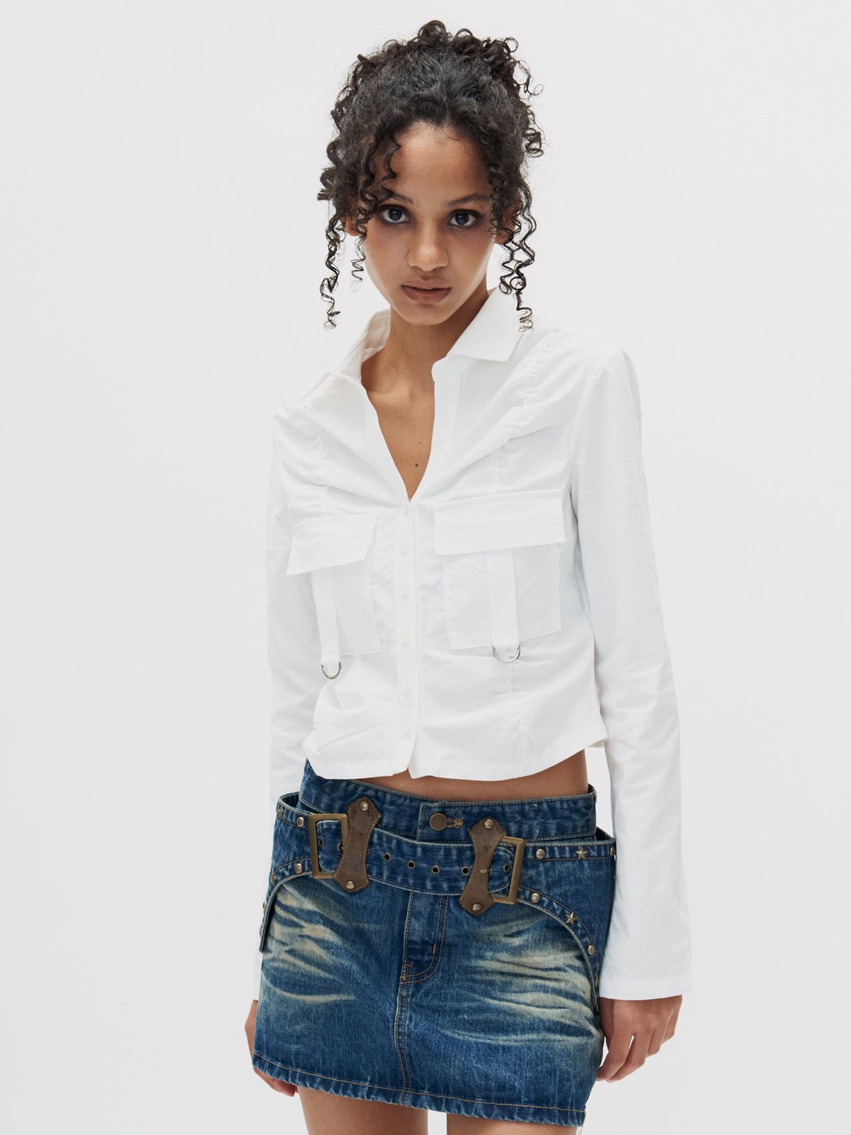 쎄쎄쎄(SETSETSET) SHIRRING CARGO SHIRT WHITE
