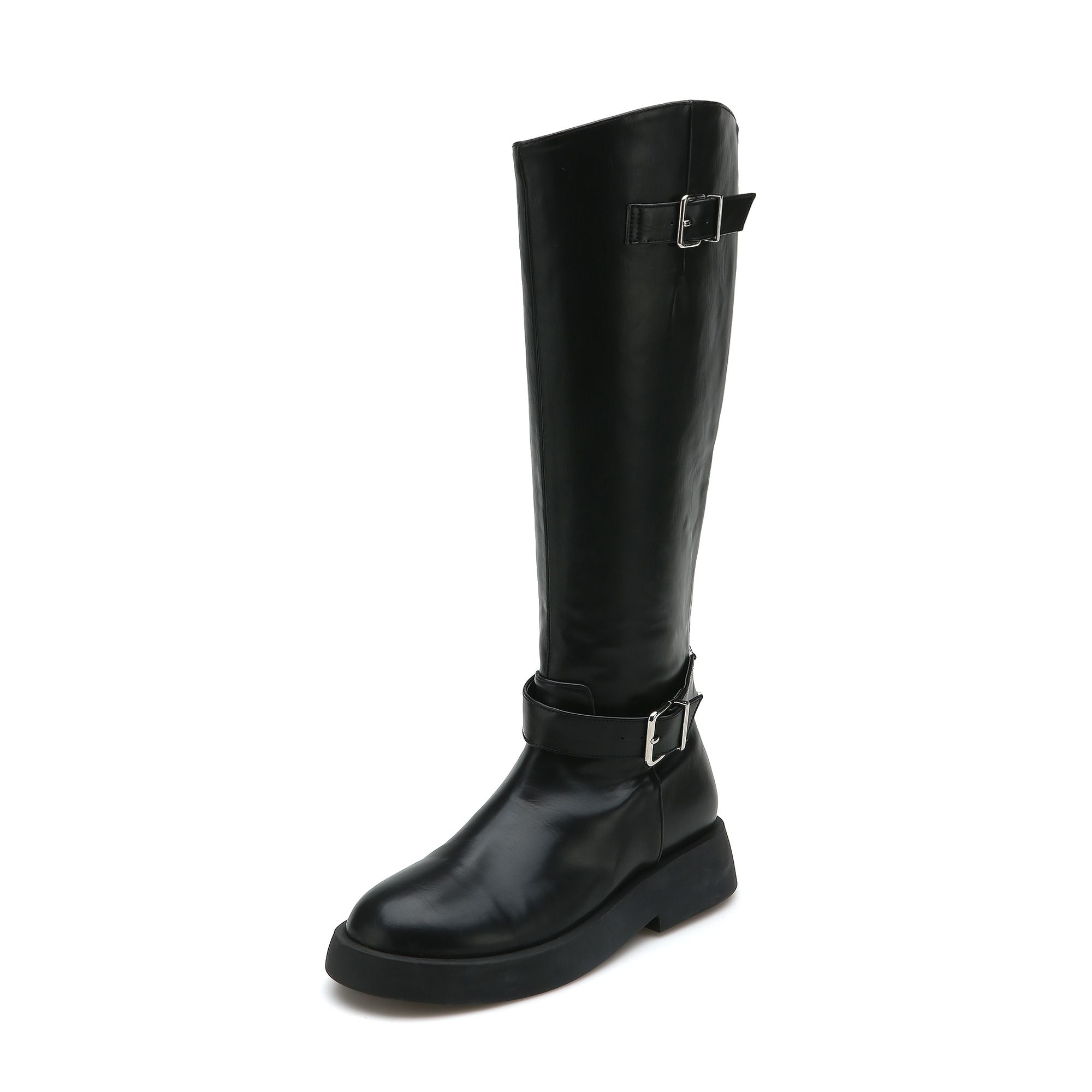 IVE着用☆ [SALT&CHOCOLATE]Round-toe rider buckle boots☆6cm MUSINSA | SALT AND CHOCOLATE Round Toe Rider Buckle Boots