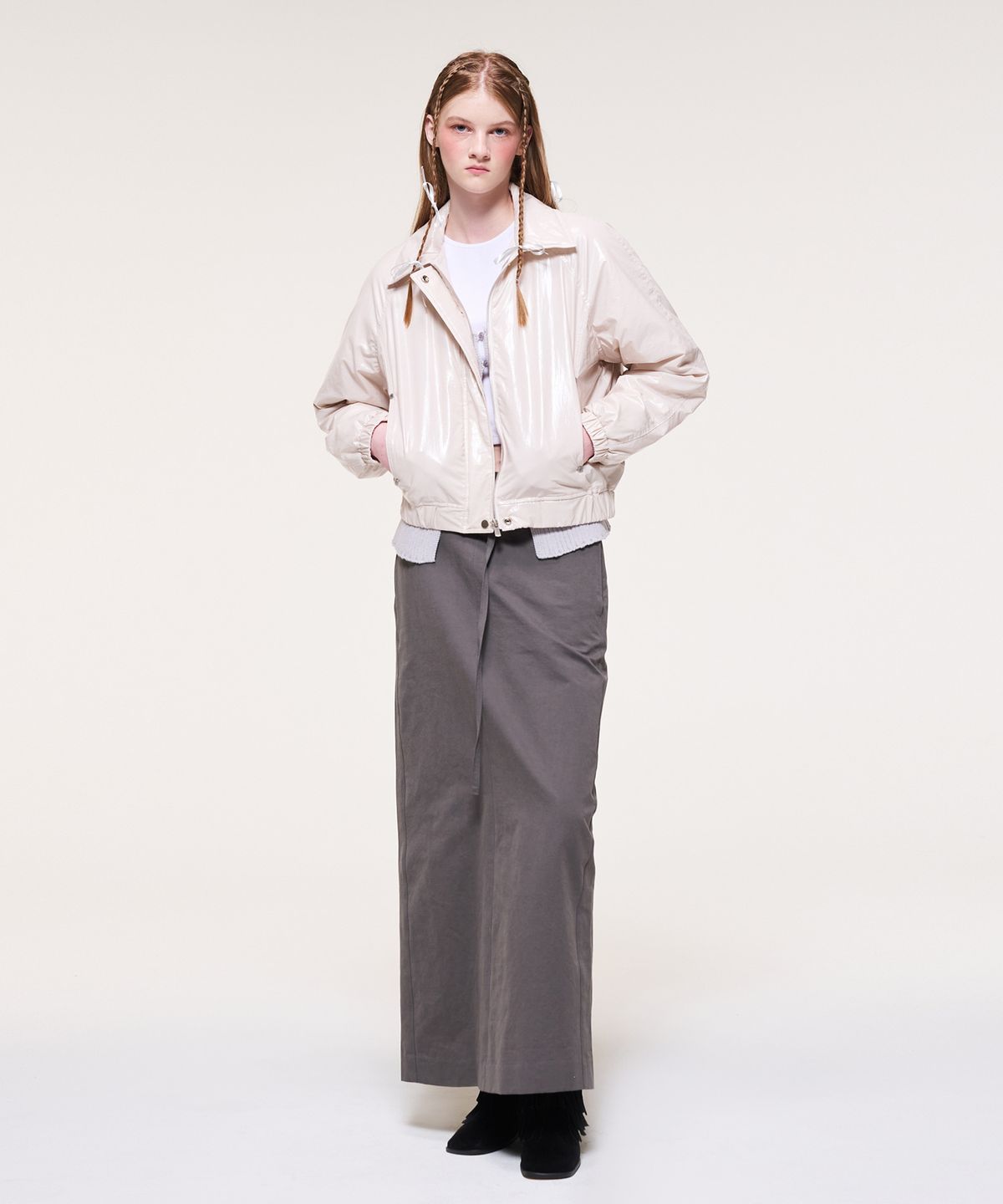 에트몽(ETMON) Coating Bomber Jacket, Cream