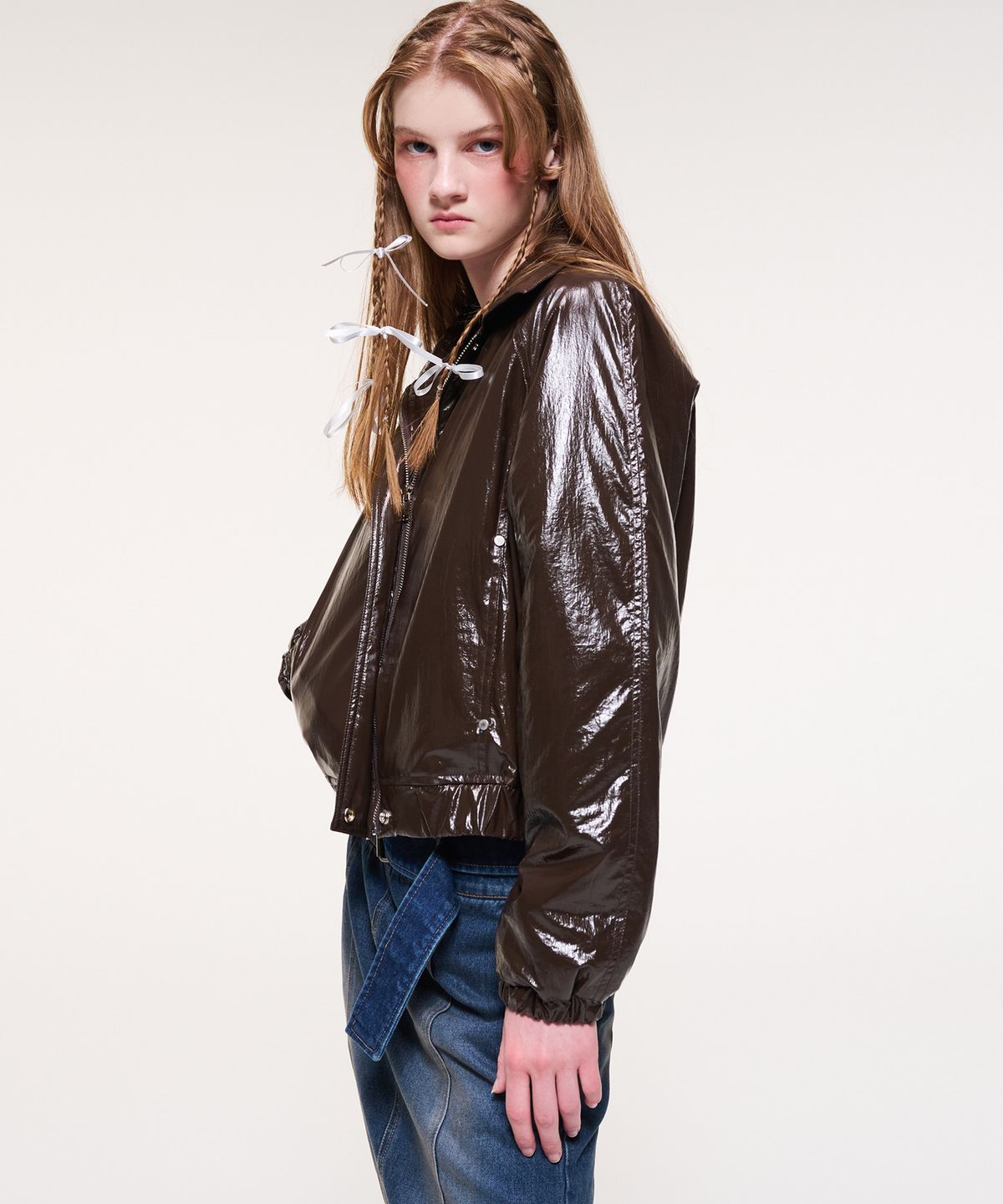 에트몽(ETMON) Coating Bomber Jacket, Brown