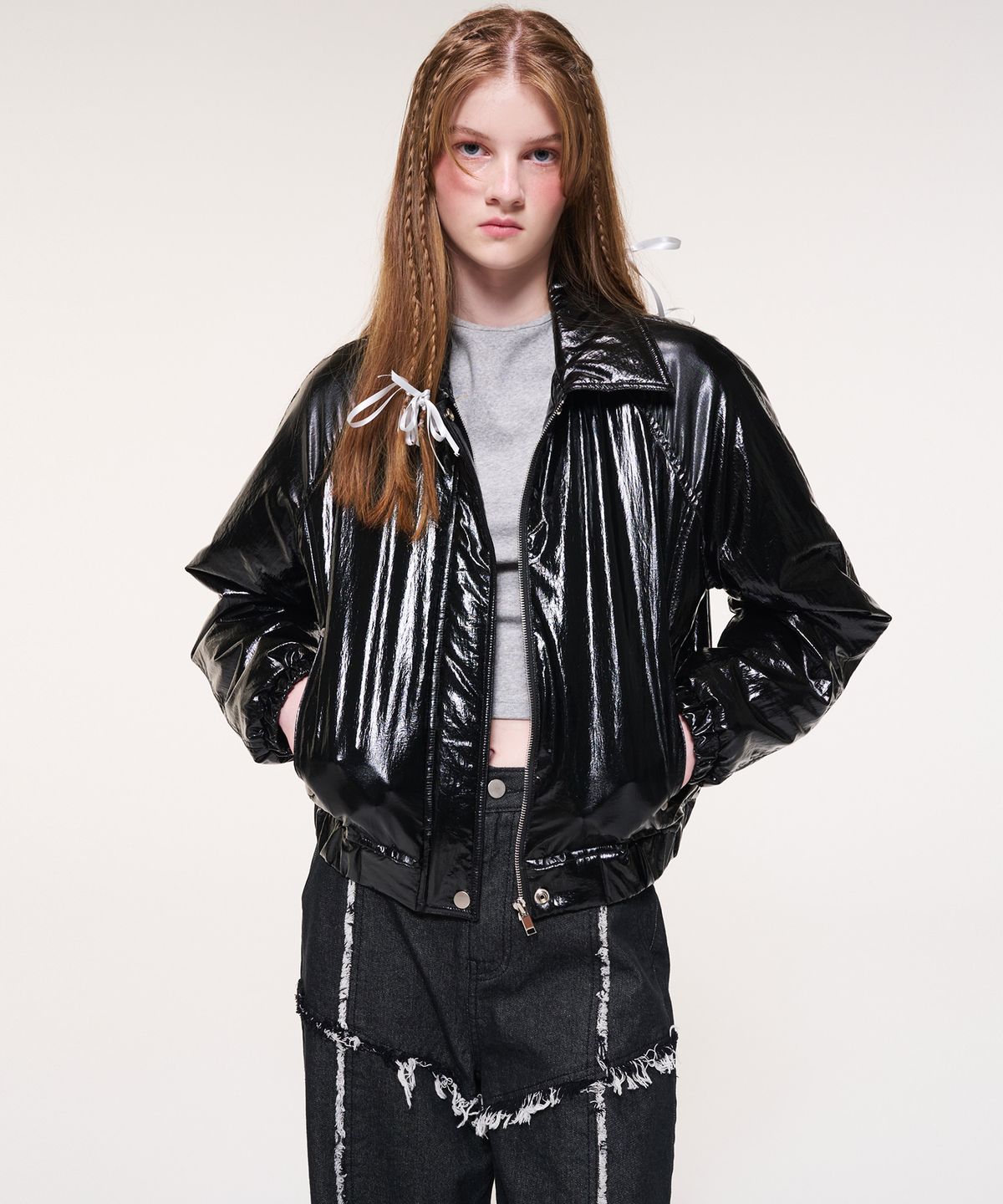 에트몽(ETMON) Coating Bomber Jacket, Black