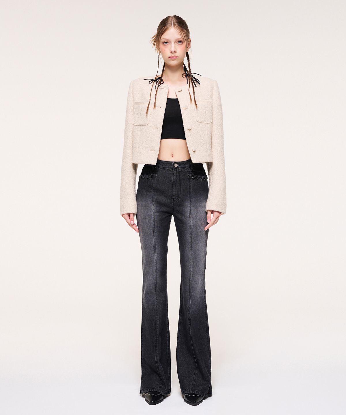 에트몽(ETMON) Stitch Point Wool Jacket, Beige