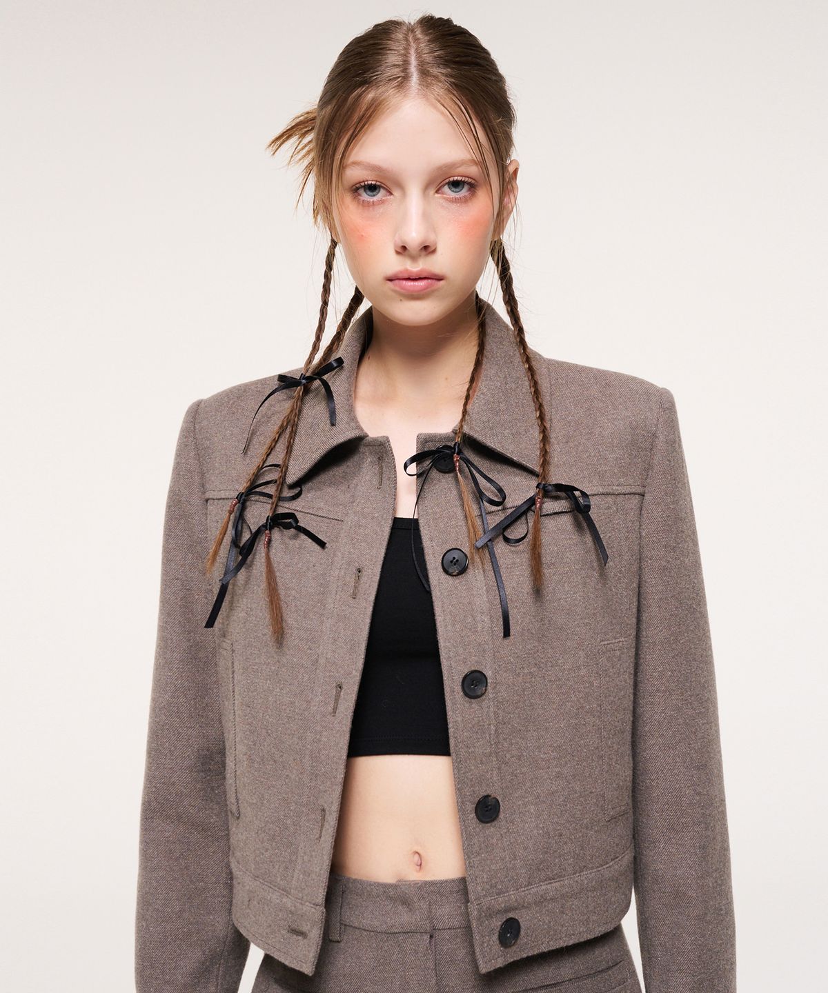 에트몽(ETMON) Collar Classic Jacket, Ash Brown
