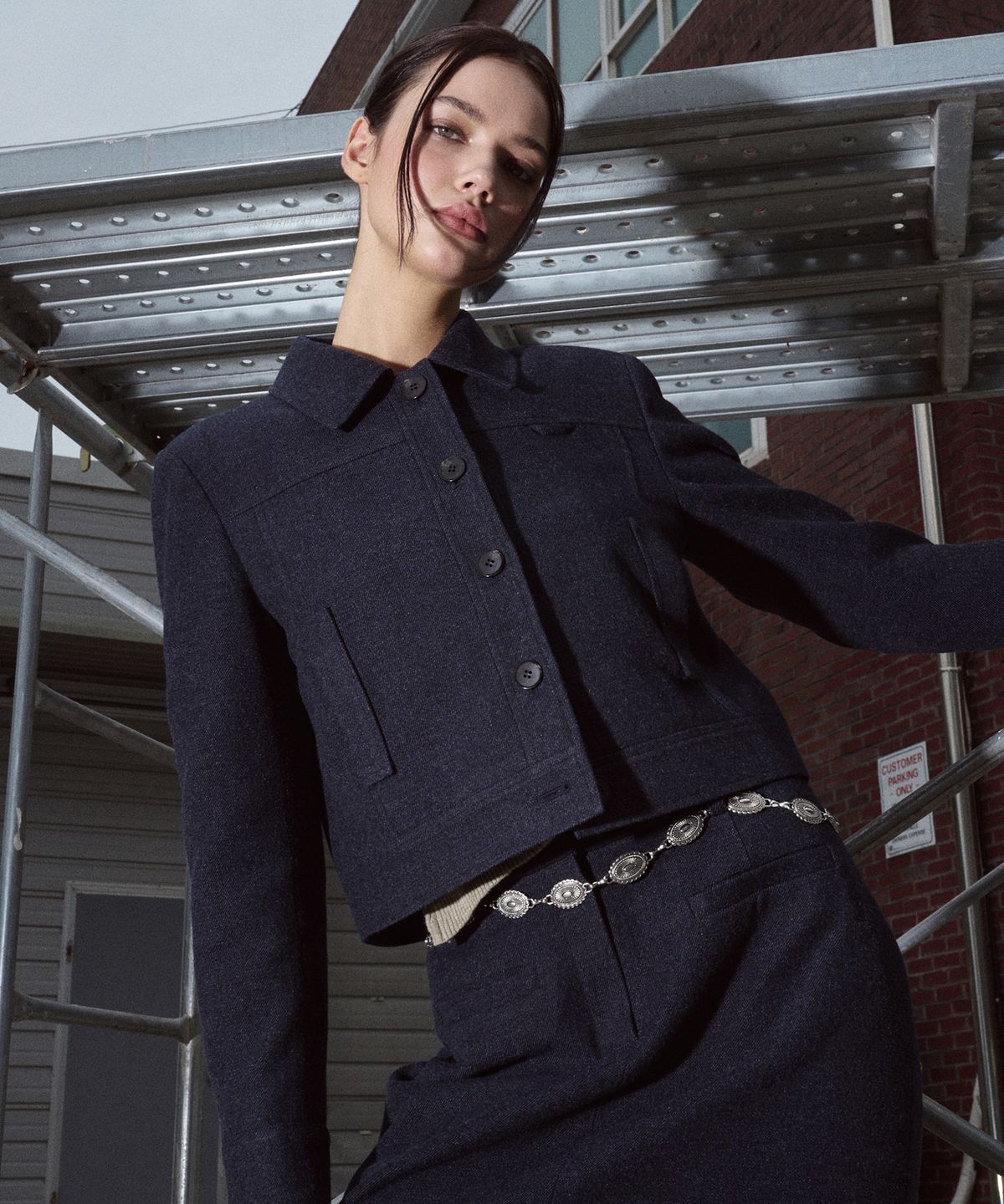 에트몽(ETMON) Collar Classic Jacket, Navy