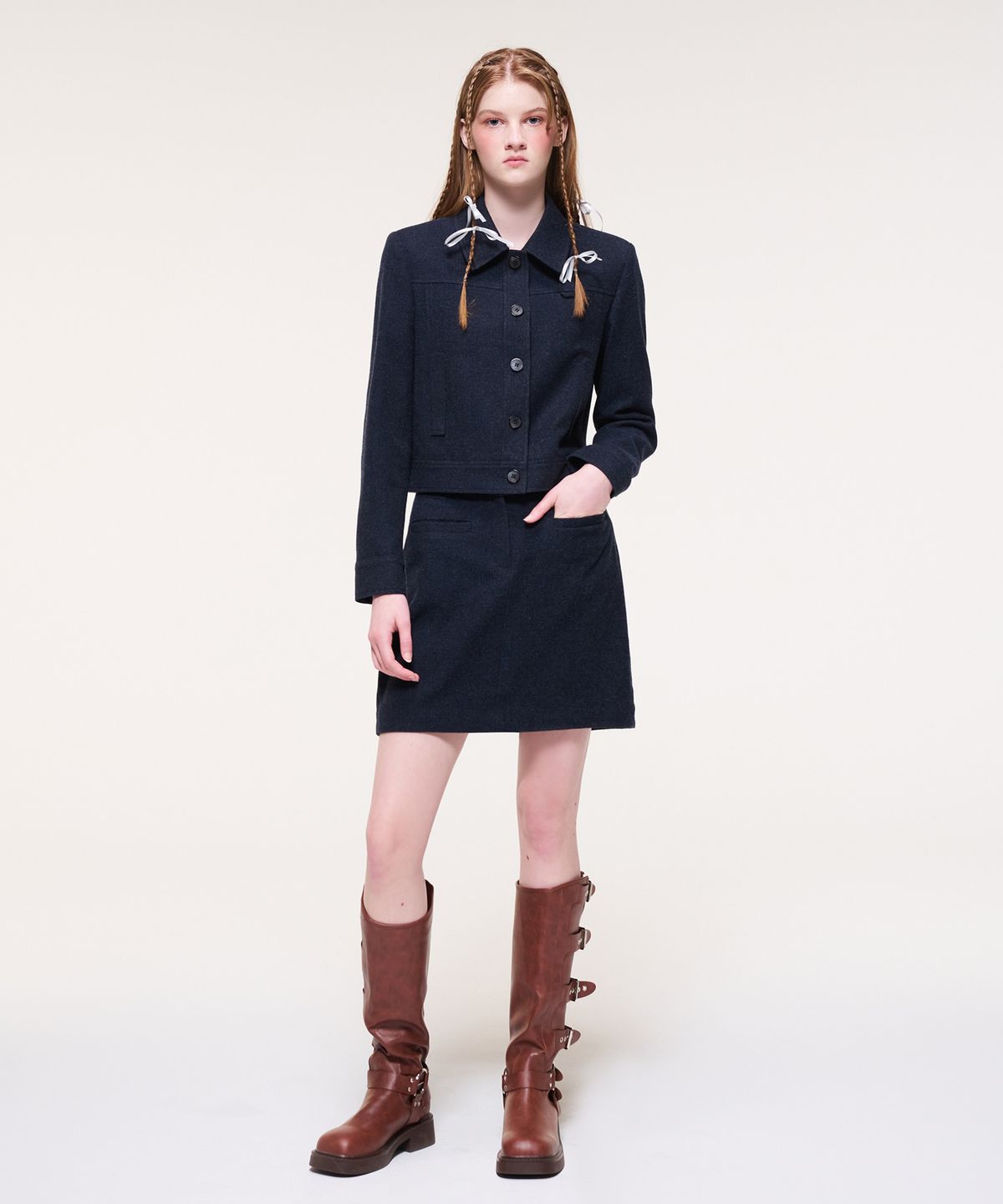 에트몽(ETMON) Collar Classic Jacket, Navy
