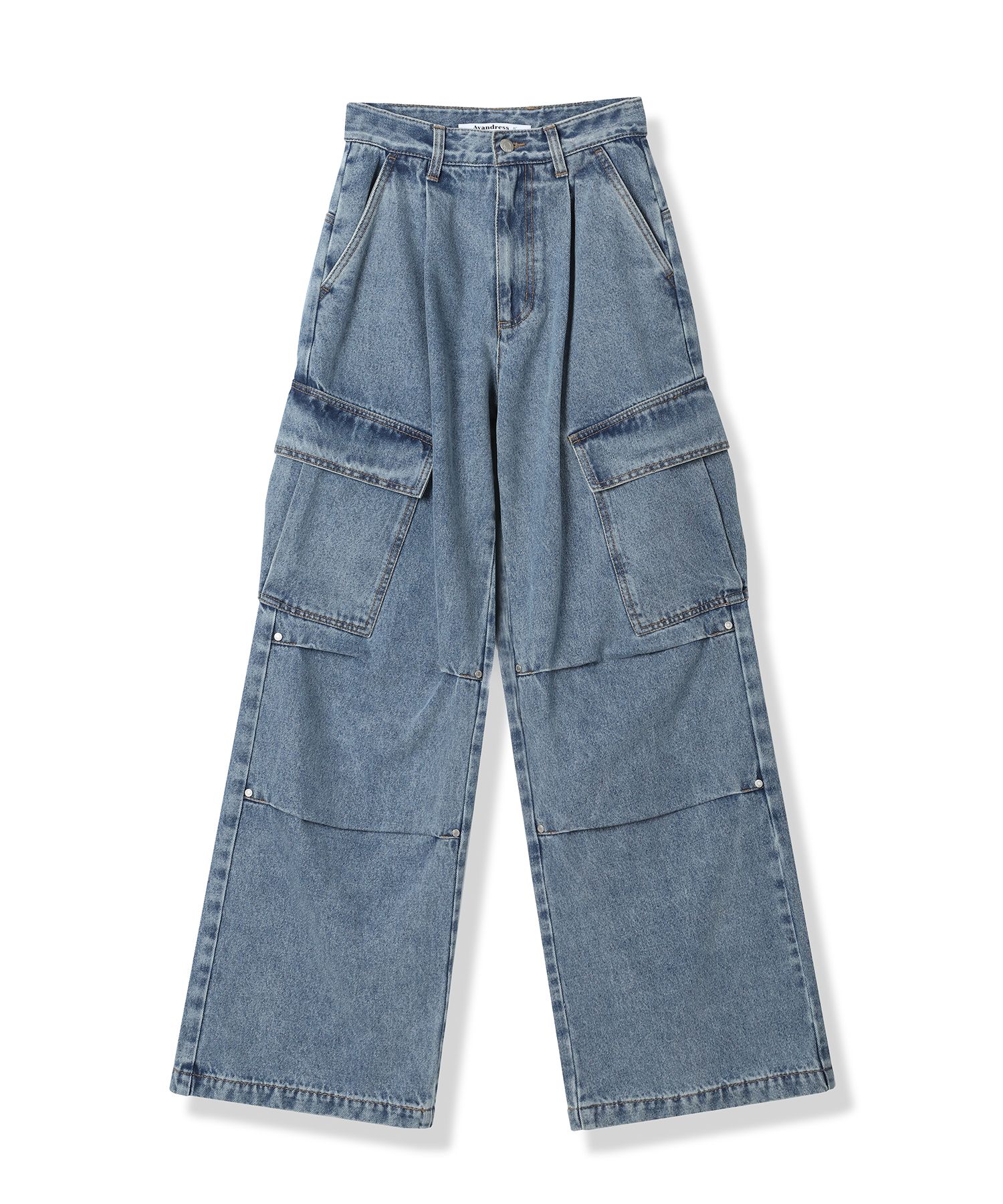 ★送料・関税込★AVANDRESS★This is wide pants ★ MUSINSA | AVANDRESS Side Big Cargo Pants BLUE