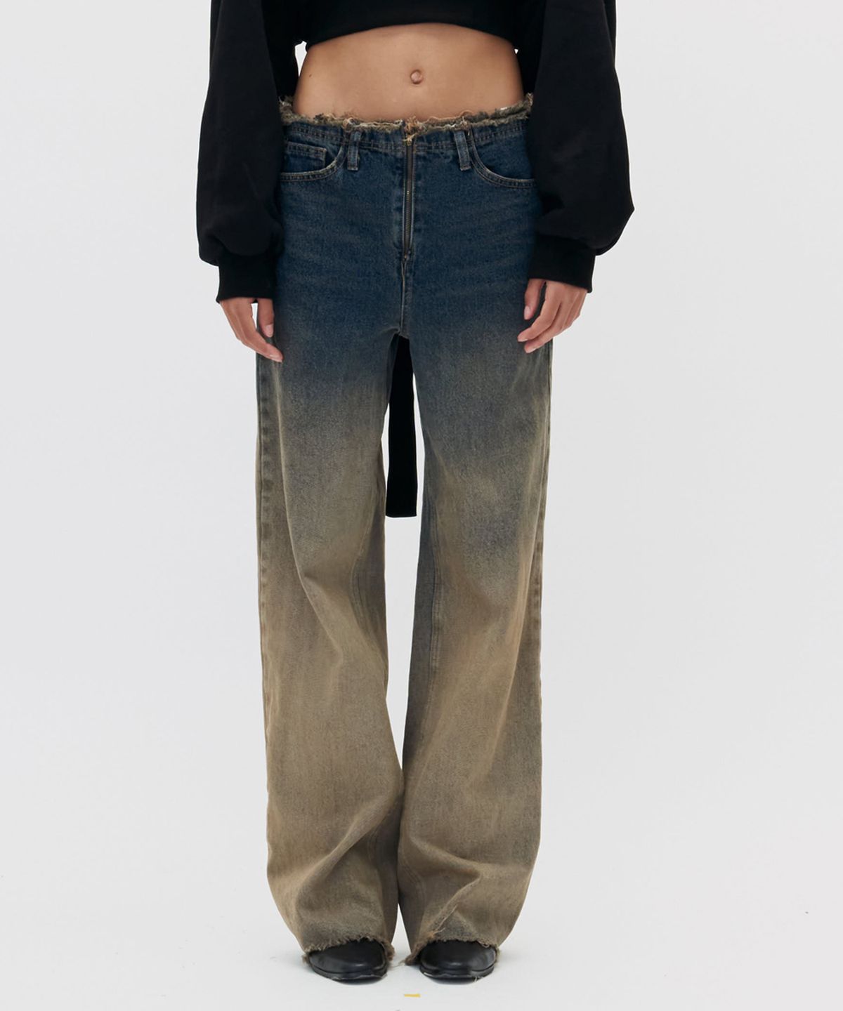 쎄쎄쎄(SETSETSET) GRADATION STANDARD FIT DENIM PANTS BLUE