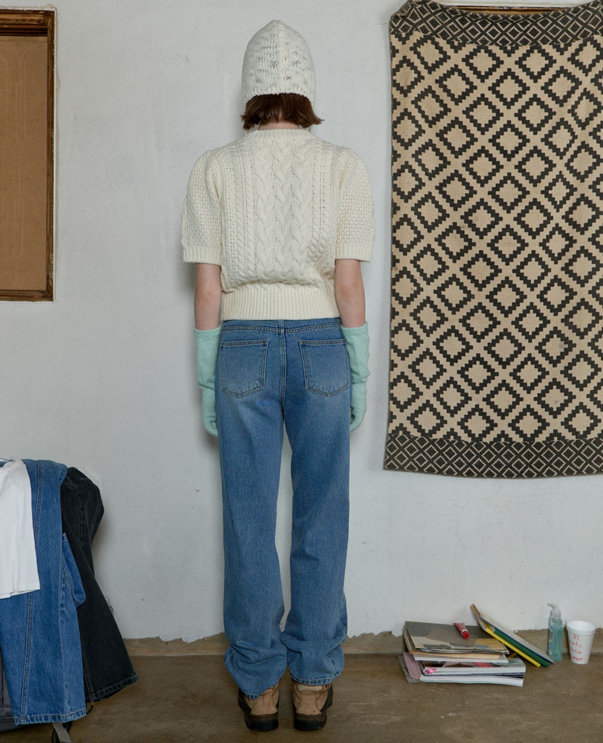 아옵트(AOPT) KNIT BONNET MUFFLER - IVORY