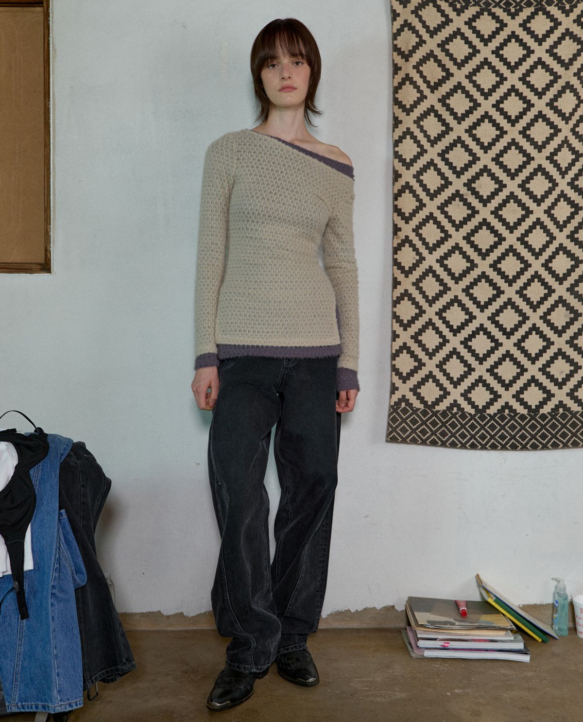 아옵트(AOPT) TWO WAY LONG SLEEVE TOP - DUSTY CREAM
