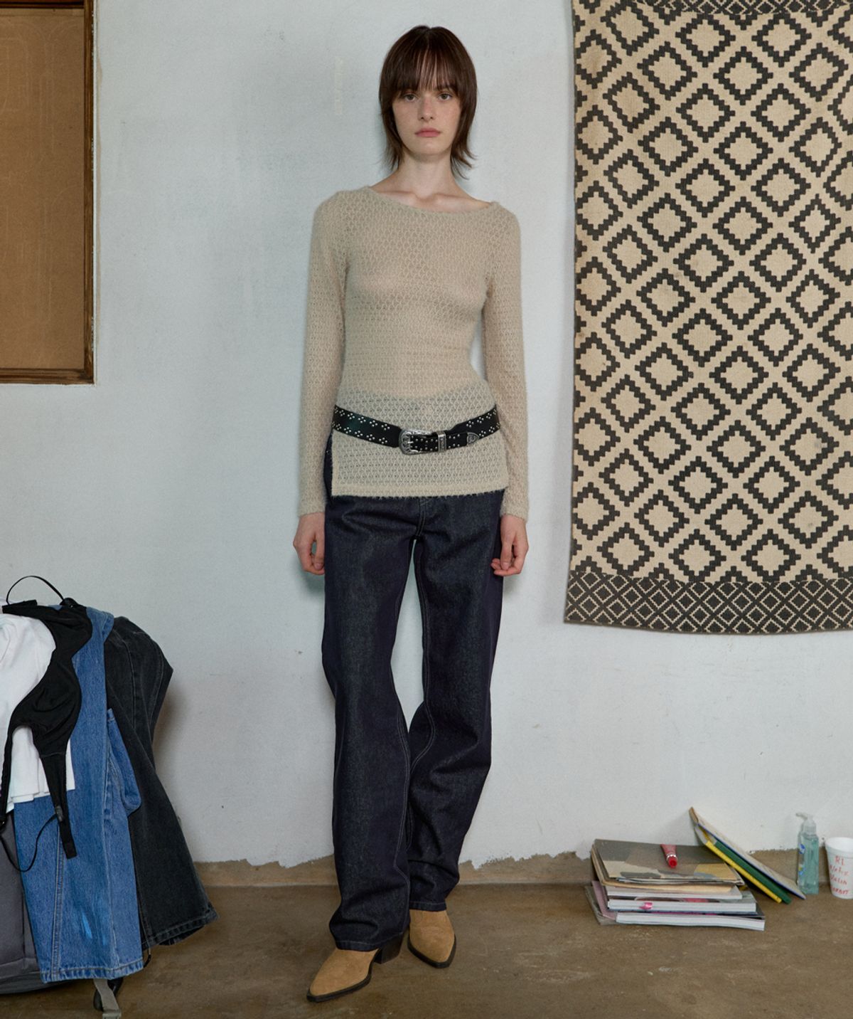 아옵트(AOPT) TWO WAY LONG SLEEVE TOP - DUSTY CREAM