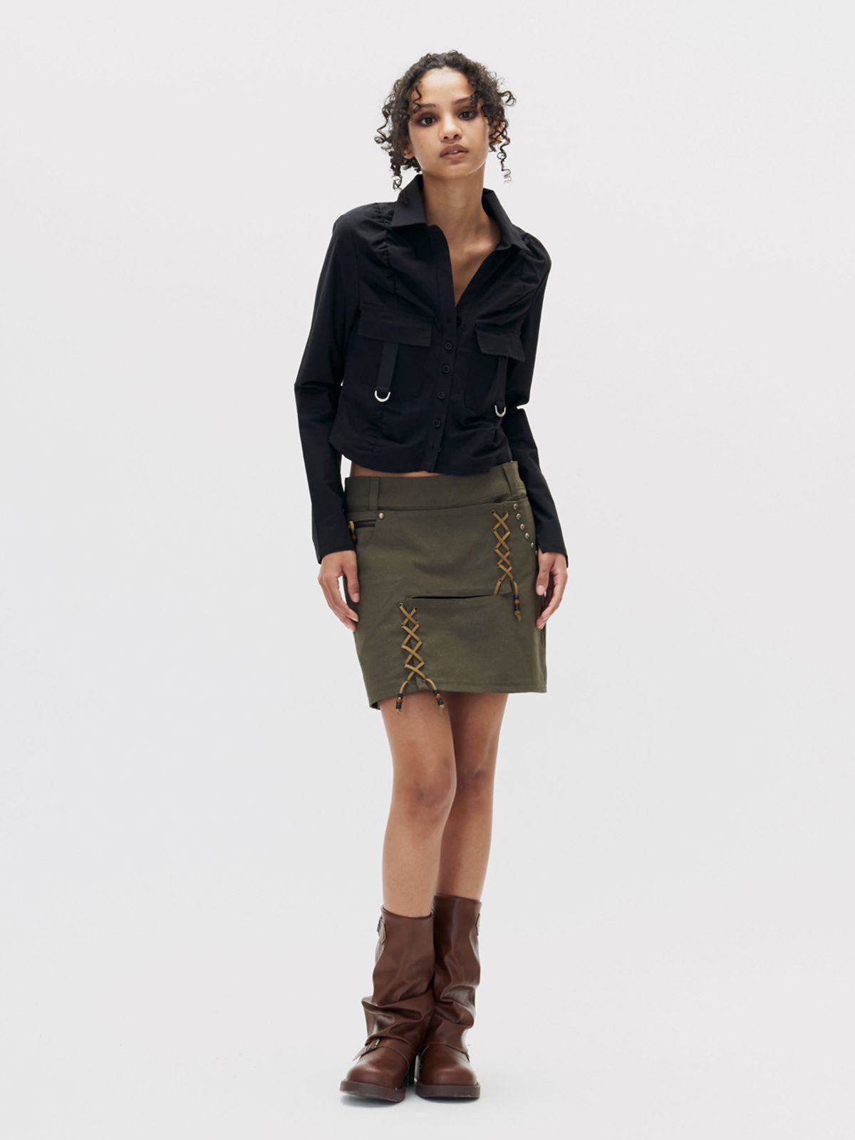 쎄쎄쎄(SETSETSET) CROSSOVER BOHEMIAN SKIRT PANTS KHAKI