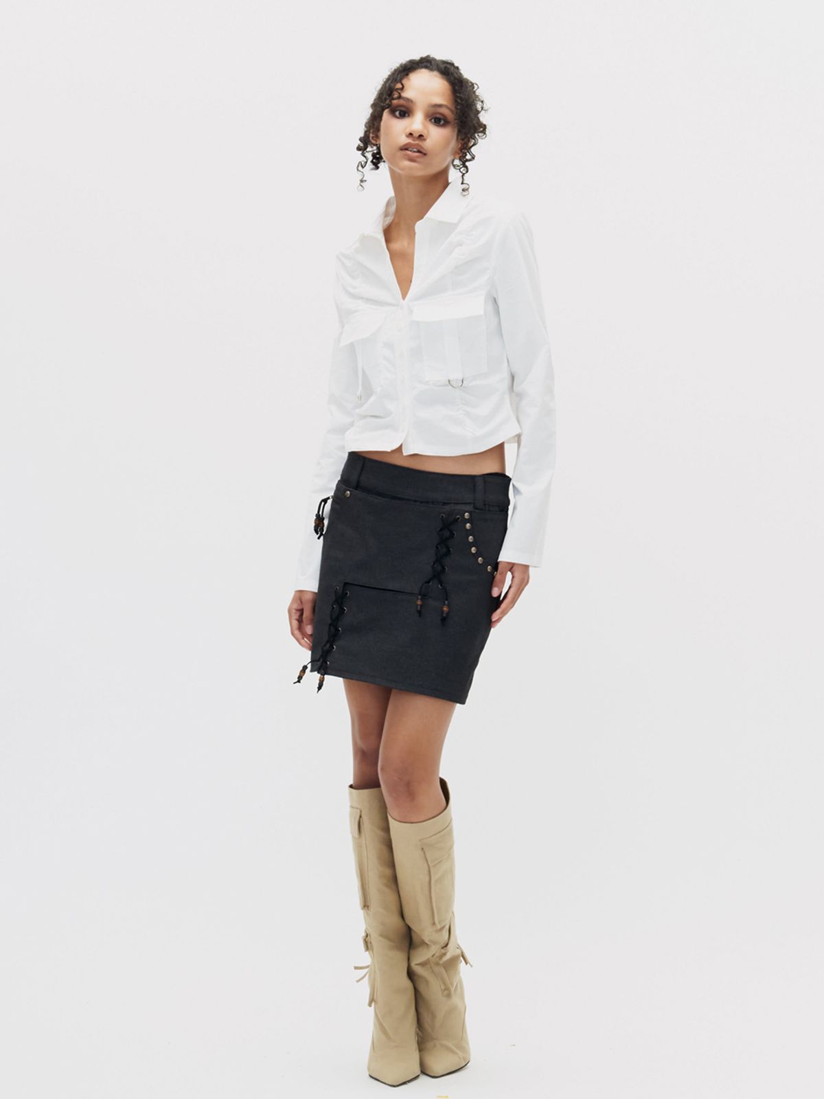 쎄쎄쎄(SETSETSET) CROSSOVER BOHEMIAN SKIRT PANTS BLACK