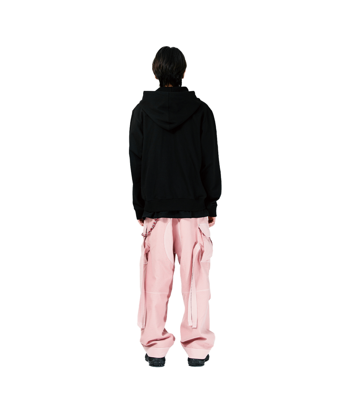 조거쉬(JOEGUSH) Cursive Handwriting Hoodie Zip-up (Black)