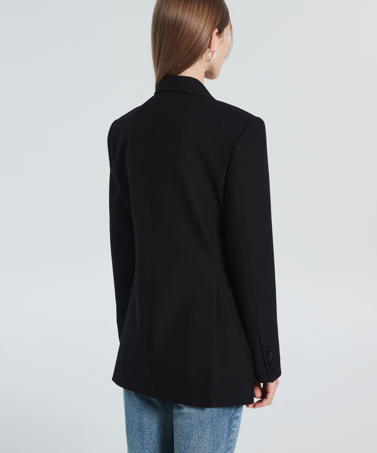 라클레르(RACLEUR) 울 블렌디드 더블 브레스티드 자켓 [BLACK]