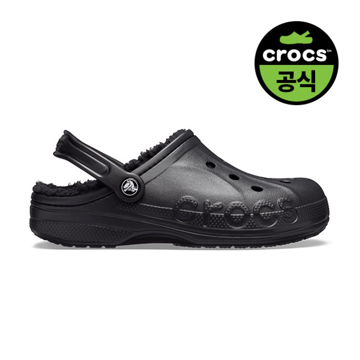 크록스(CROCS) 공용 바야 라인드 클로그 BLACK (23FUCL205969)