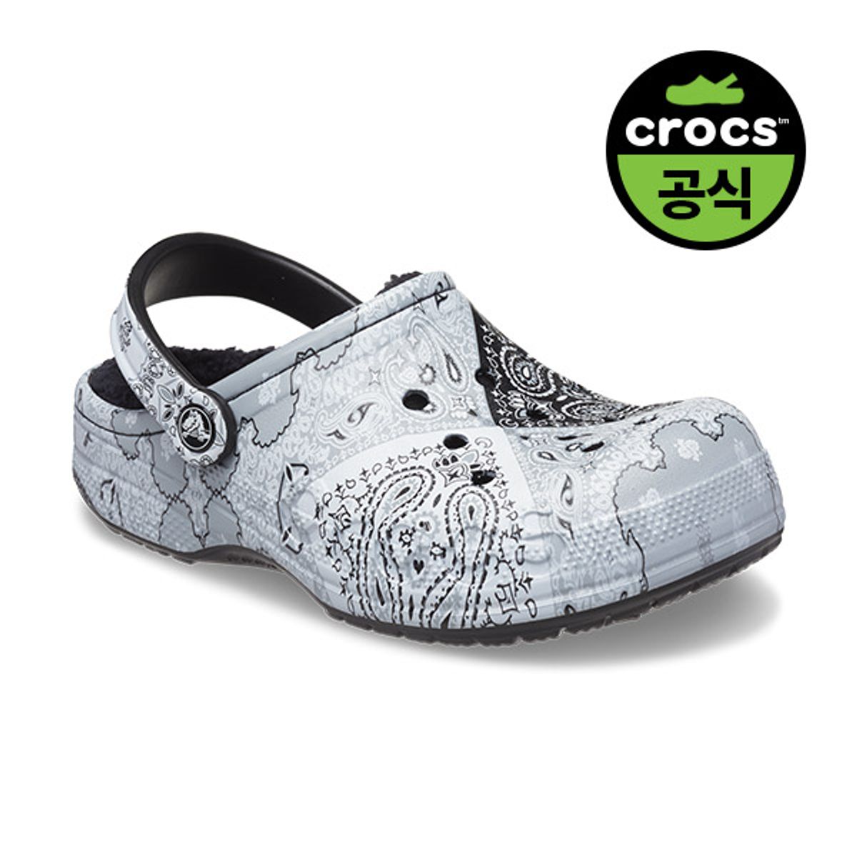 크록스(CROCS) 공용 바야 라인드 프린트 클로그 BAN (23FUCL205975)