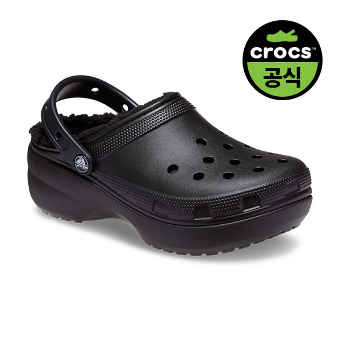 크록스(CROCS) 여성 클래식 플랫폼 라인드 클로그 W BLACK (23FWCL207938)