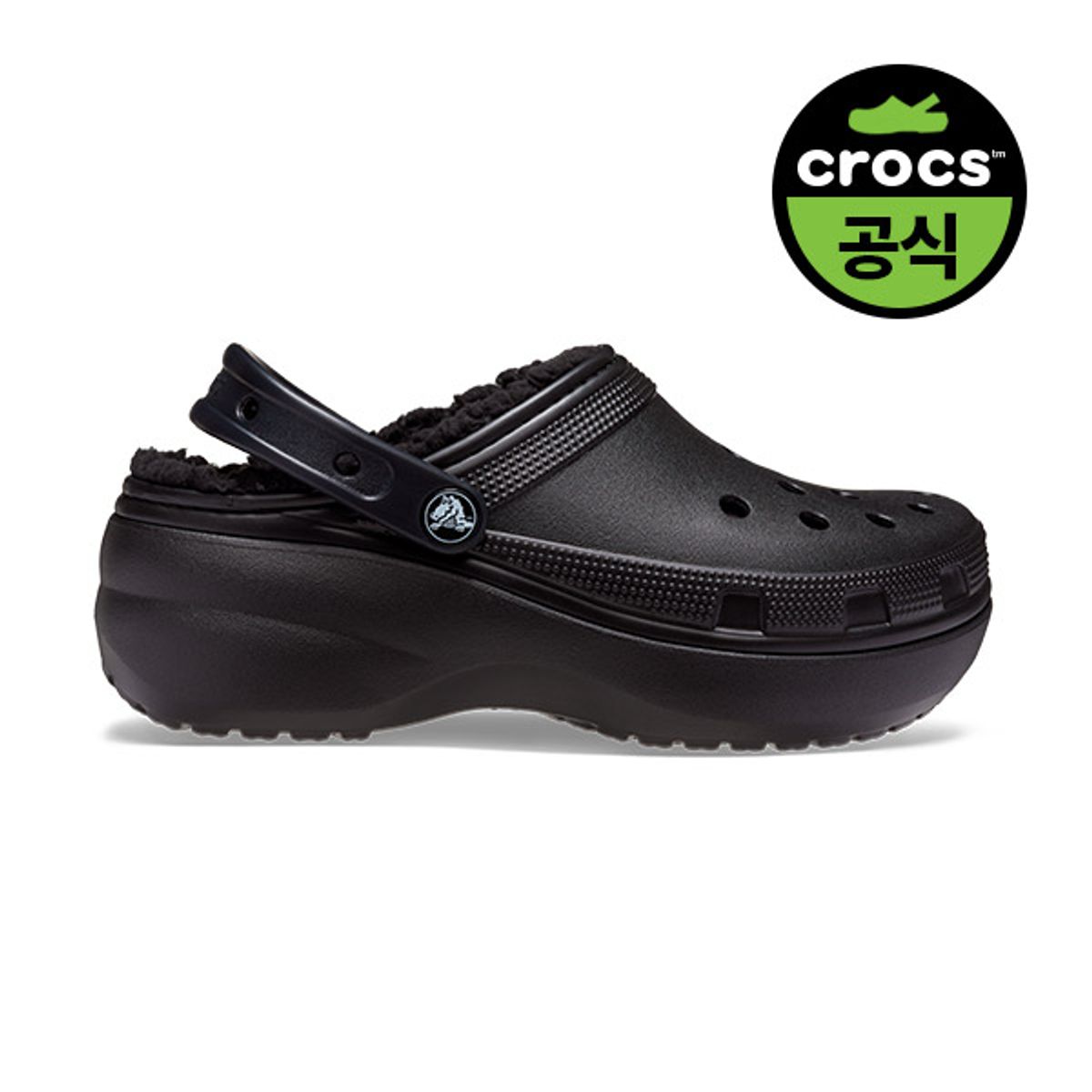 크록스(CROCS) 여성 클래식 플랫폼 라인드 클로그 W BLACK (23FWCL207938)