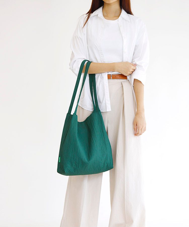 エコバッグ GREEN STUFF Casually boxy shopper bag 53 pleated eco bag bla MUSINSA | GREEN STUFF Casual, boxy shopper bag 53 volume